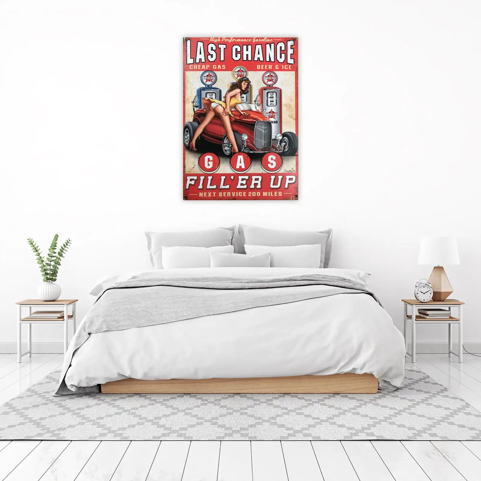 Retro Pin-Up Gas Station Wall Art