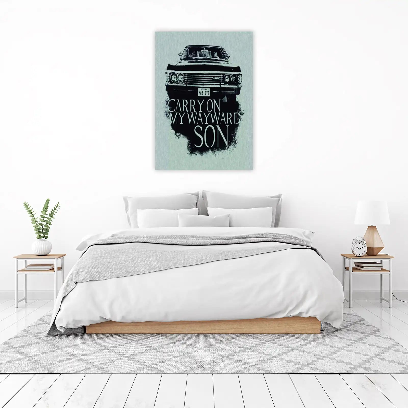 Supernatural Impala Carry On My Wayward Son Wall Art