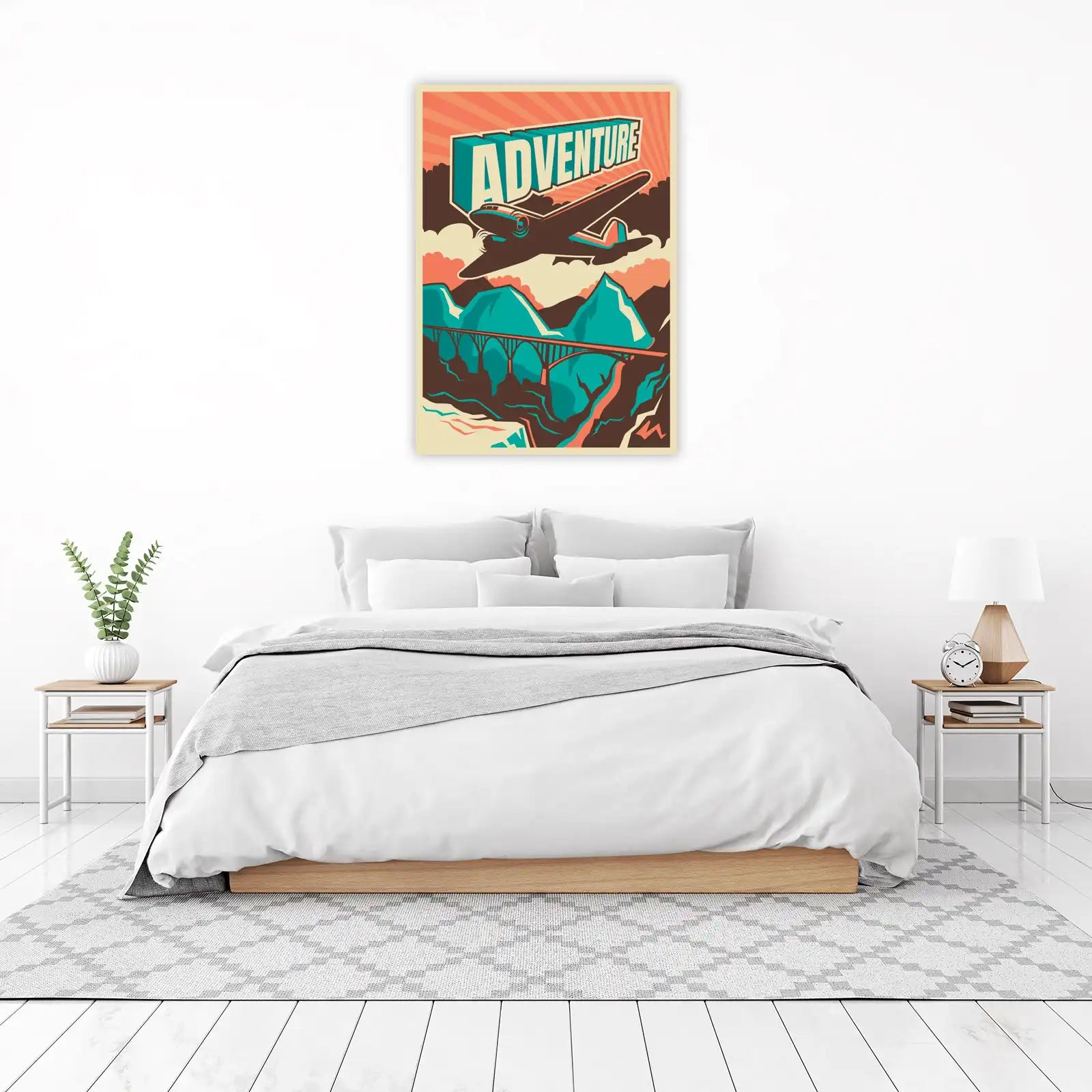 Vintage Adventure Airplane Travel Wall Art