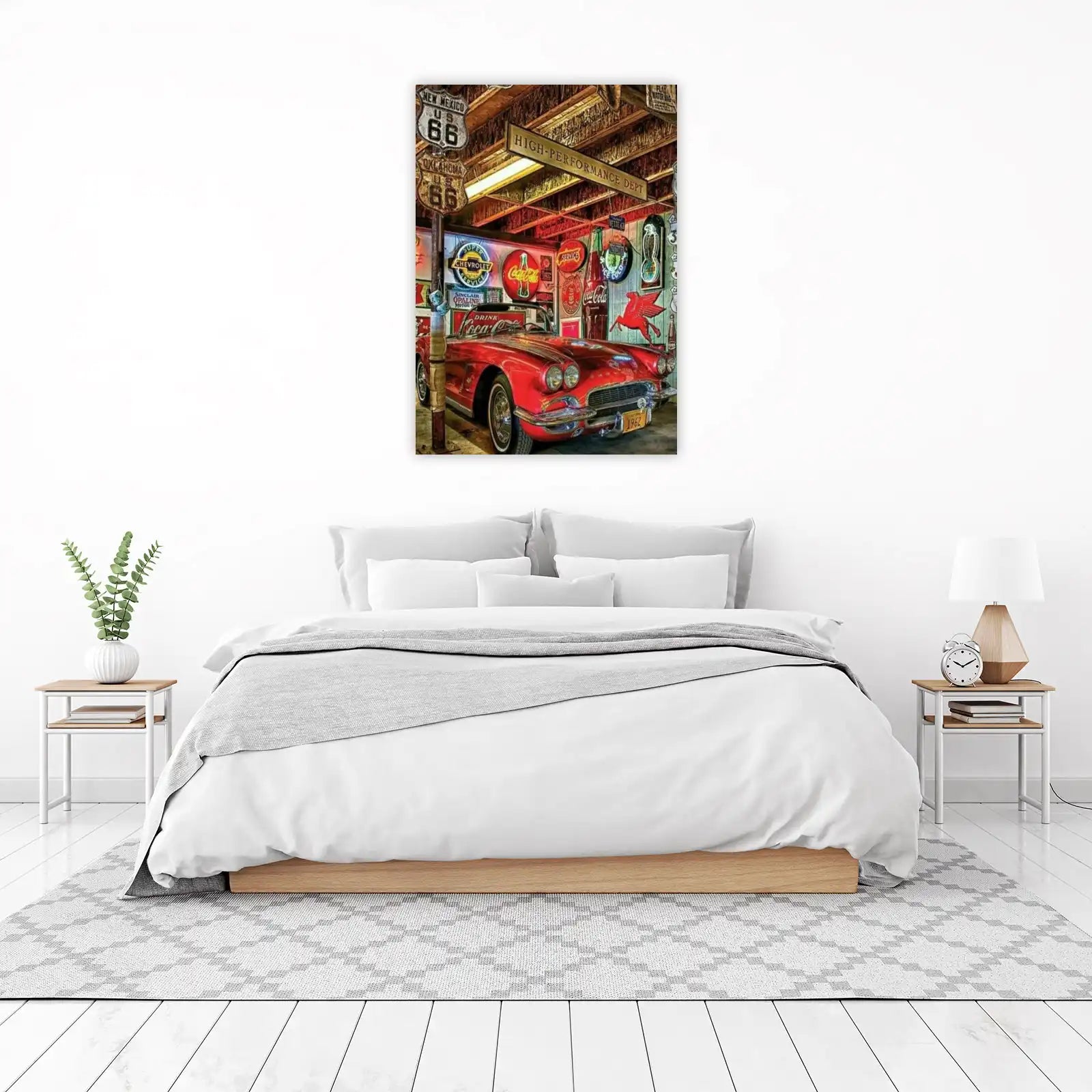 Vintage Americana Garage Scene Wall Art