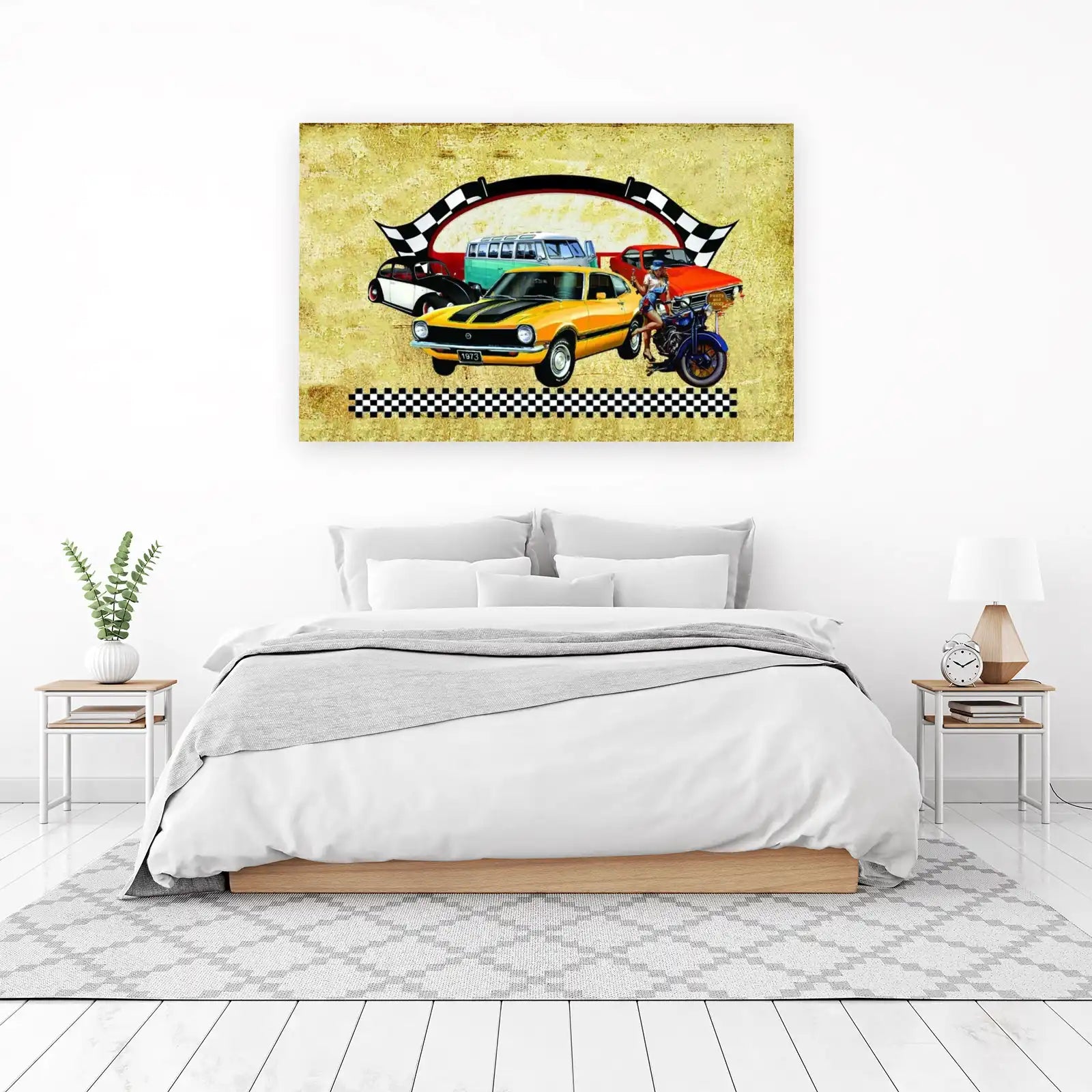 Retro Cars & Pin-Up Girl Wall Art