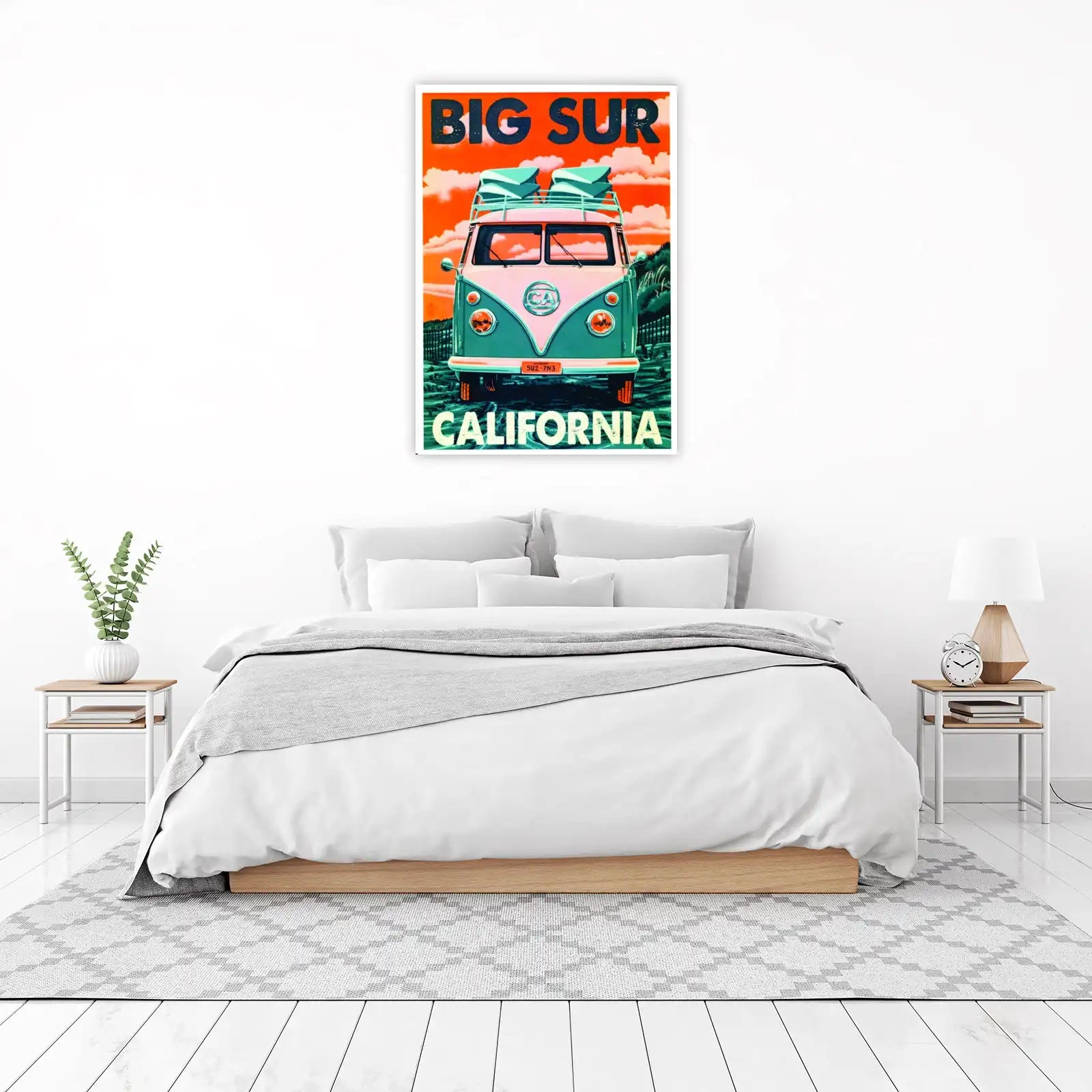 Vintage Big Sur California Camper Van Wall Art