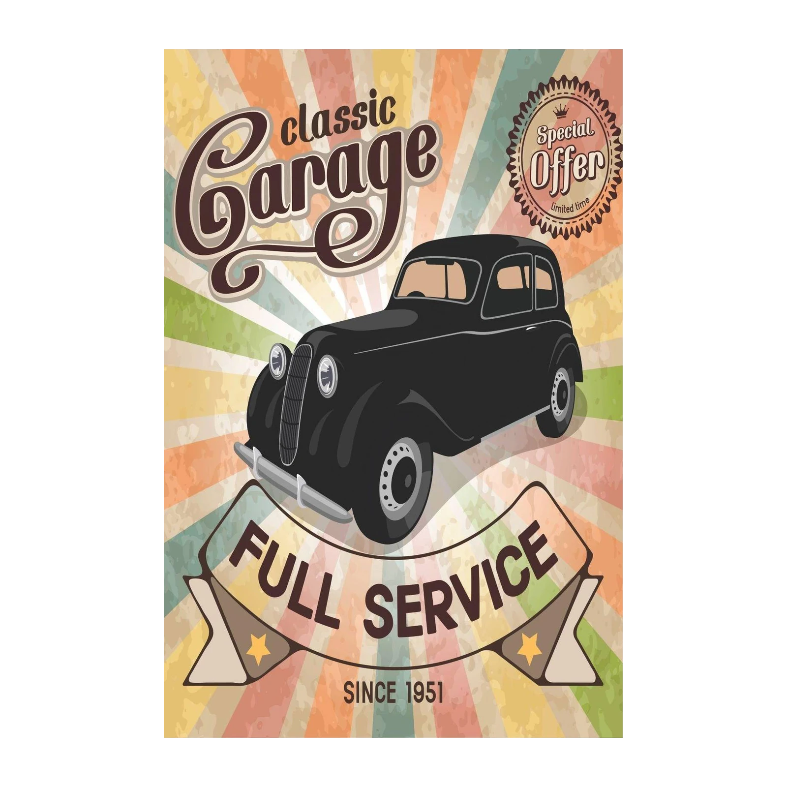 Vintage Classic Garage Full Service Wall Art