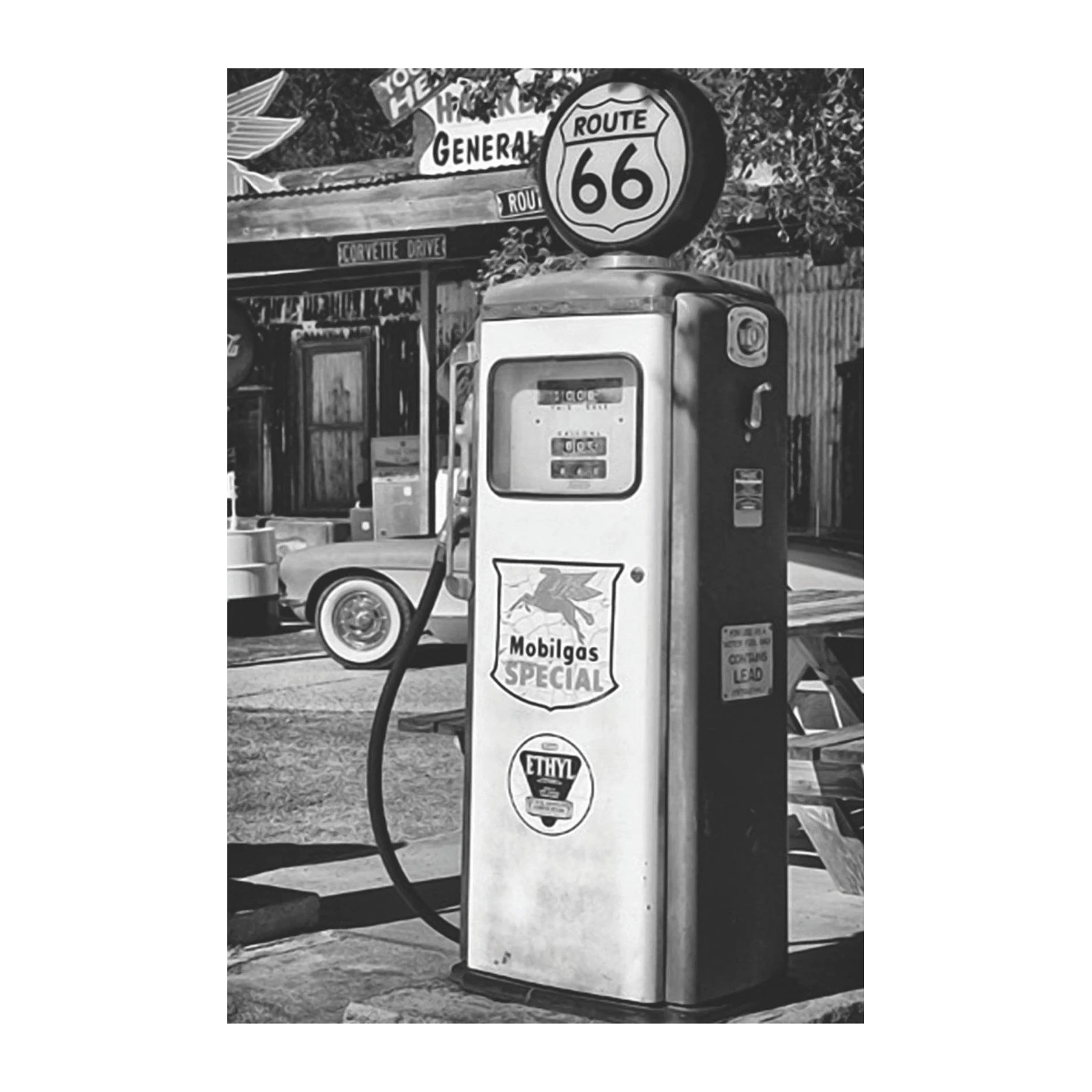 Retro Route 66 Gas Pump Wall Art