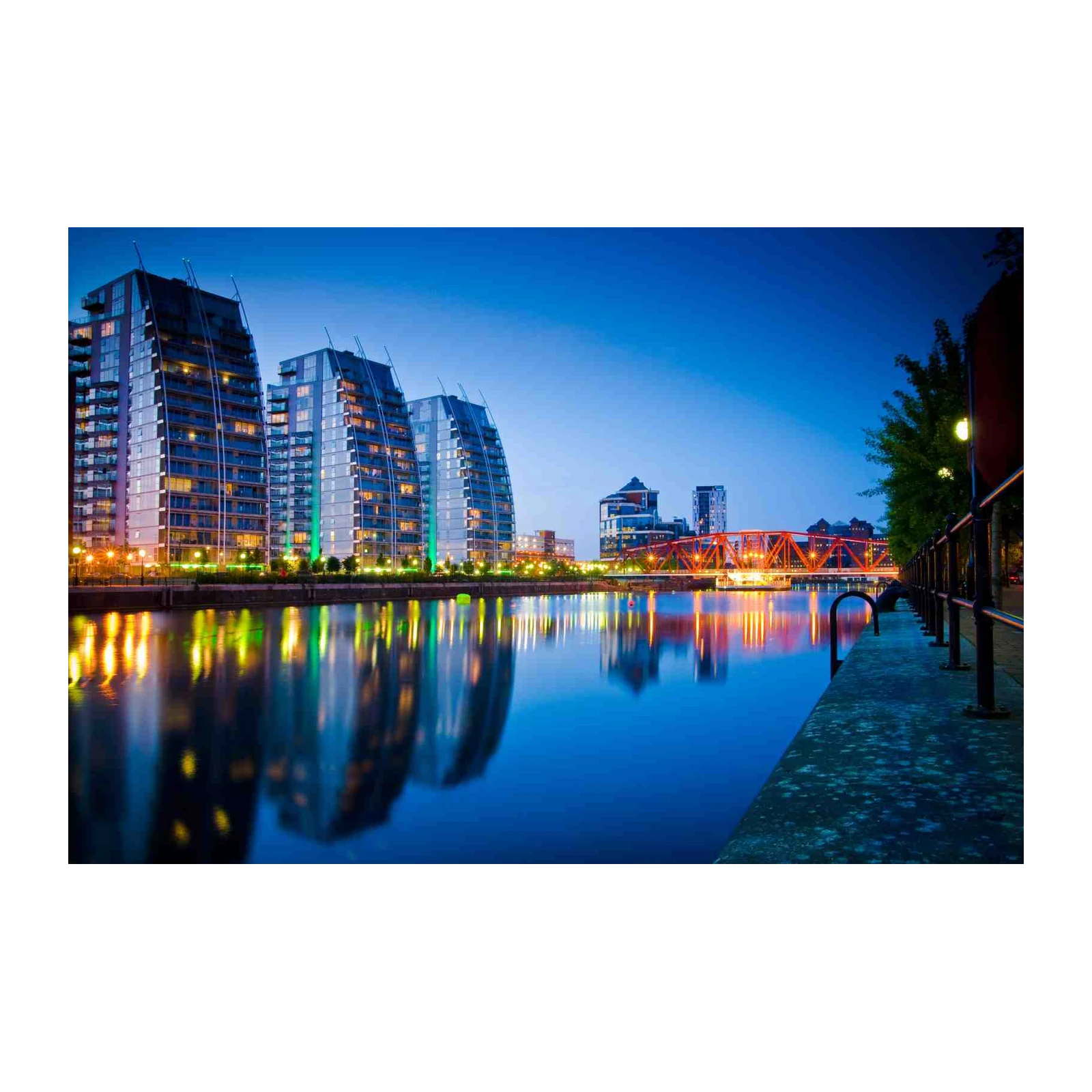 Modern Cityscape & Bridge Wall Art