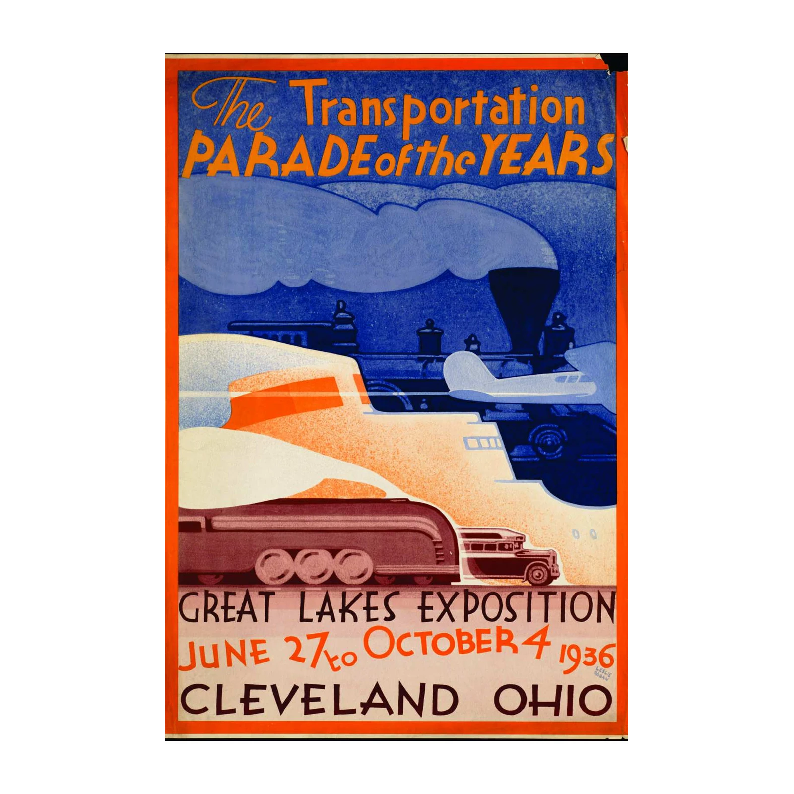 Vintage Transportation Parade Art Wall Art