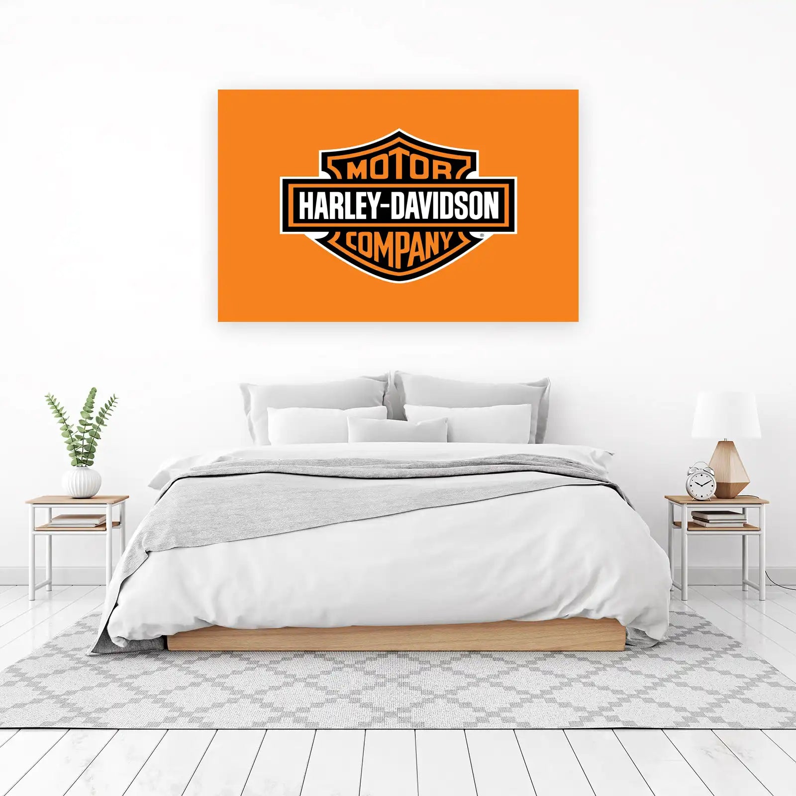 Harley Davidson Logo Vintage Style Wall Art