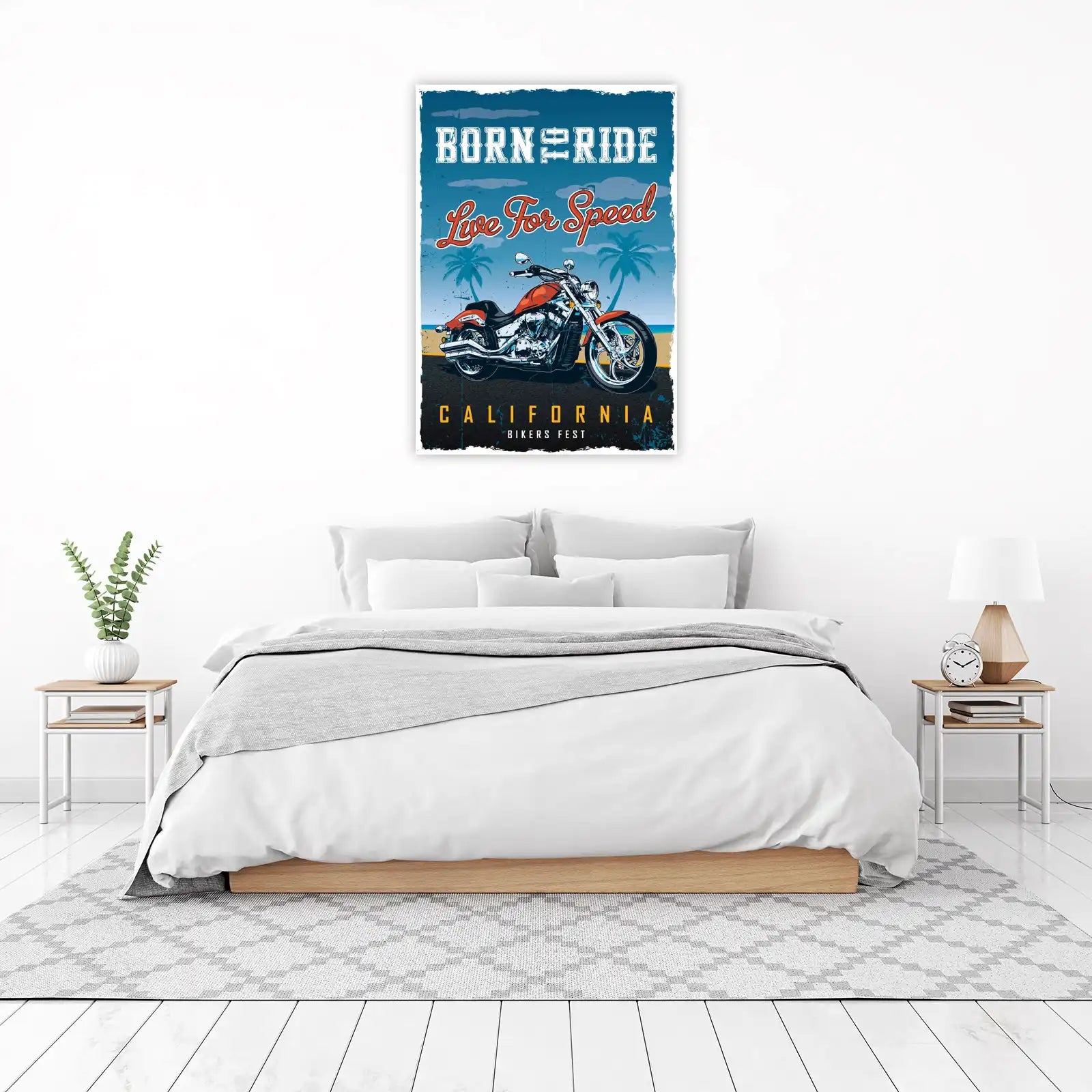 Born to Ride Speed California Motorcycle Wall Art