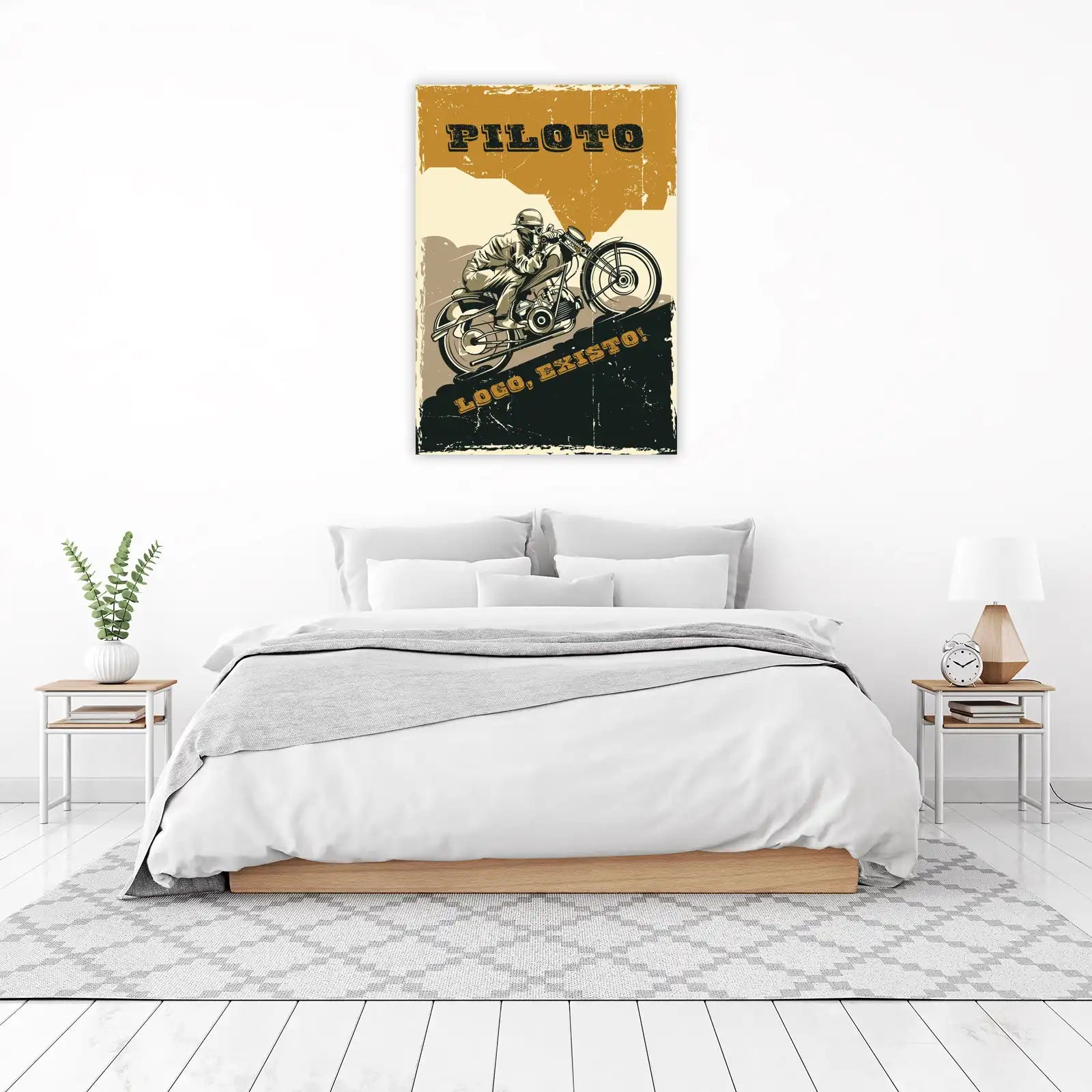 Vintage Motorcycle Pilot Wall Art