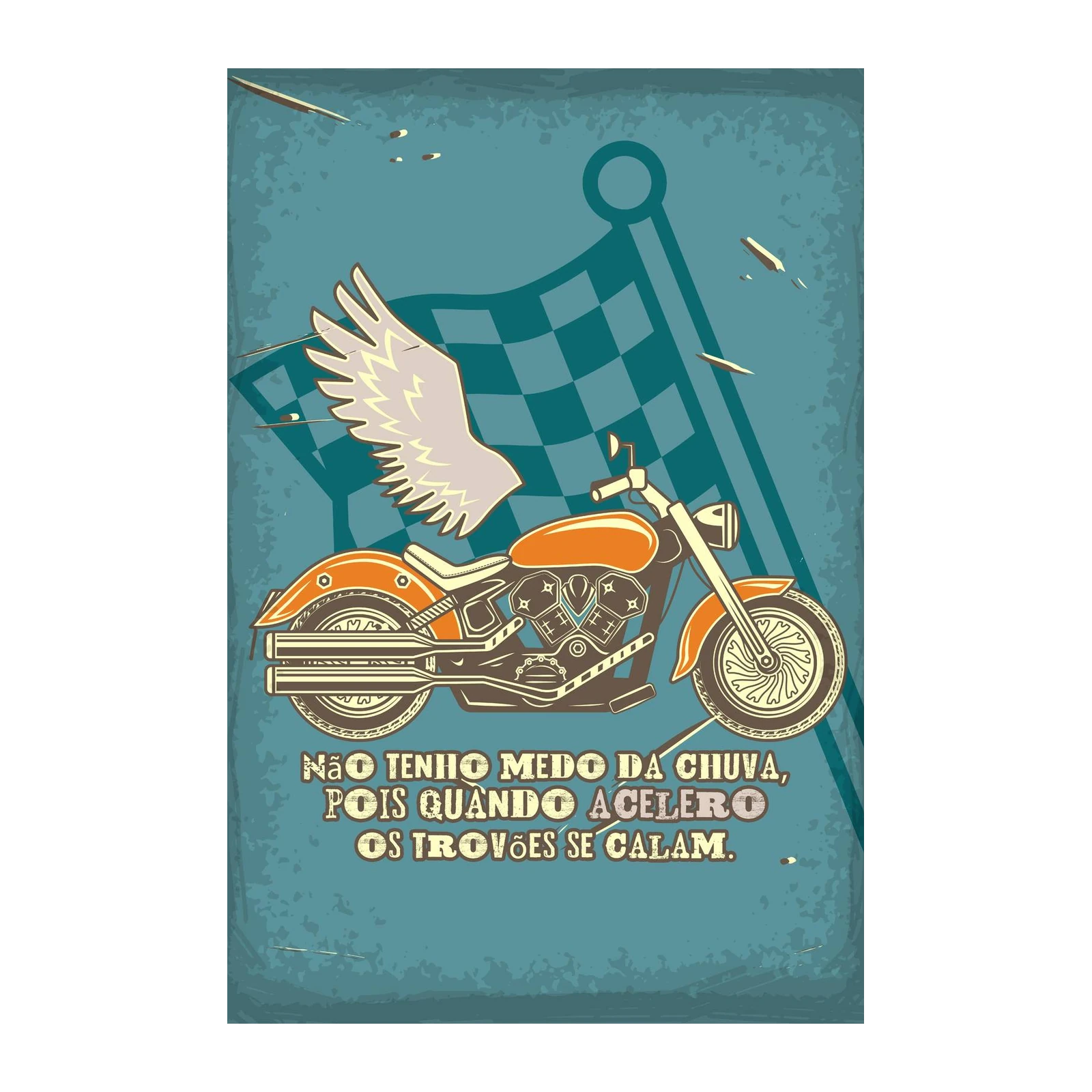 Vintage Motorcycle Wings Wall Art