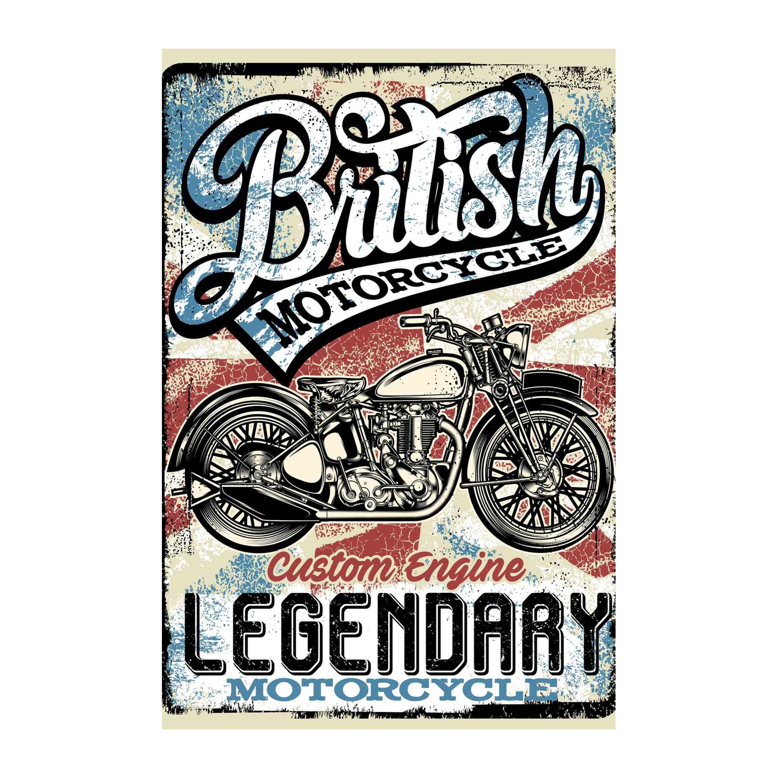 Vintage British Motorcycle Art Wall Art