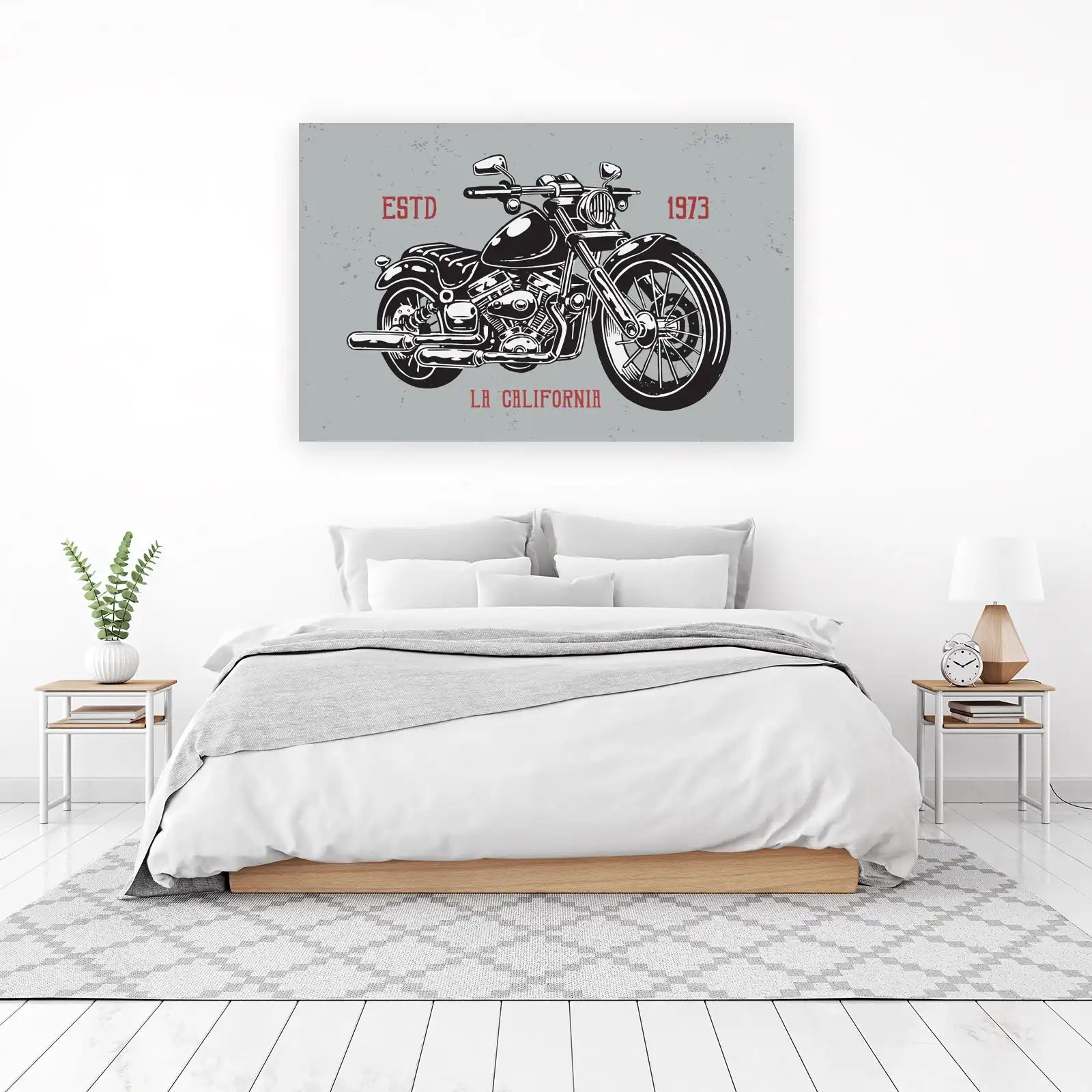 Classic Chopper Motorcycle Vintage Style Wall Art