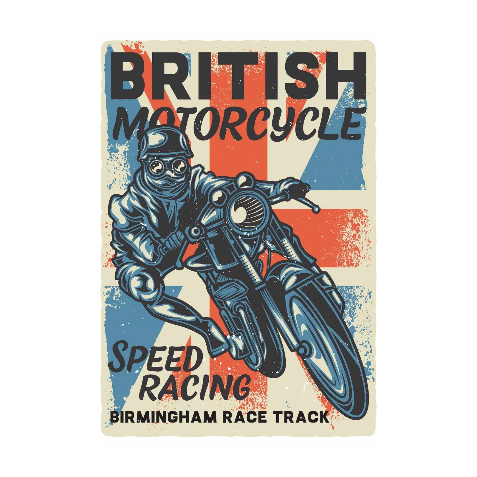Vintage British Motorcycle Speed Racing Wall Art