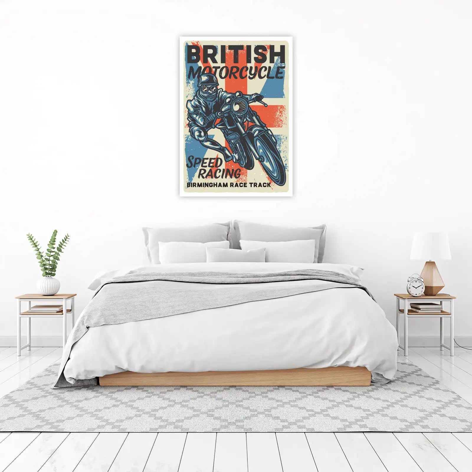 Vintage British Motorcycle Speed Racing Wall Art