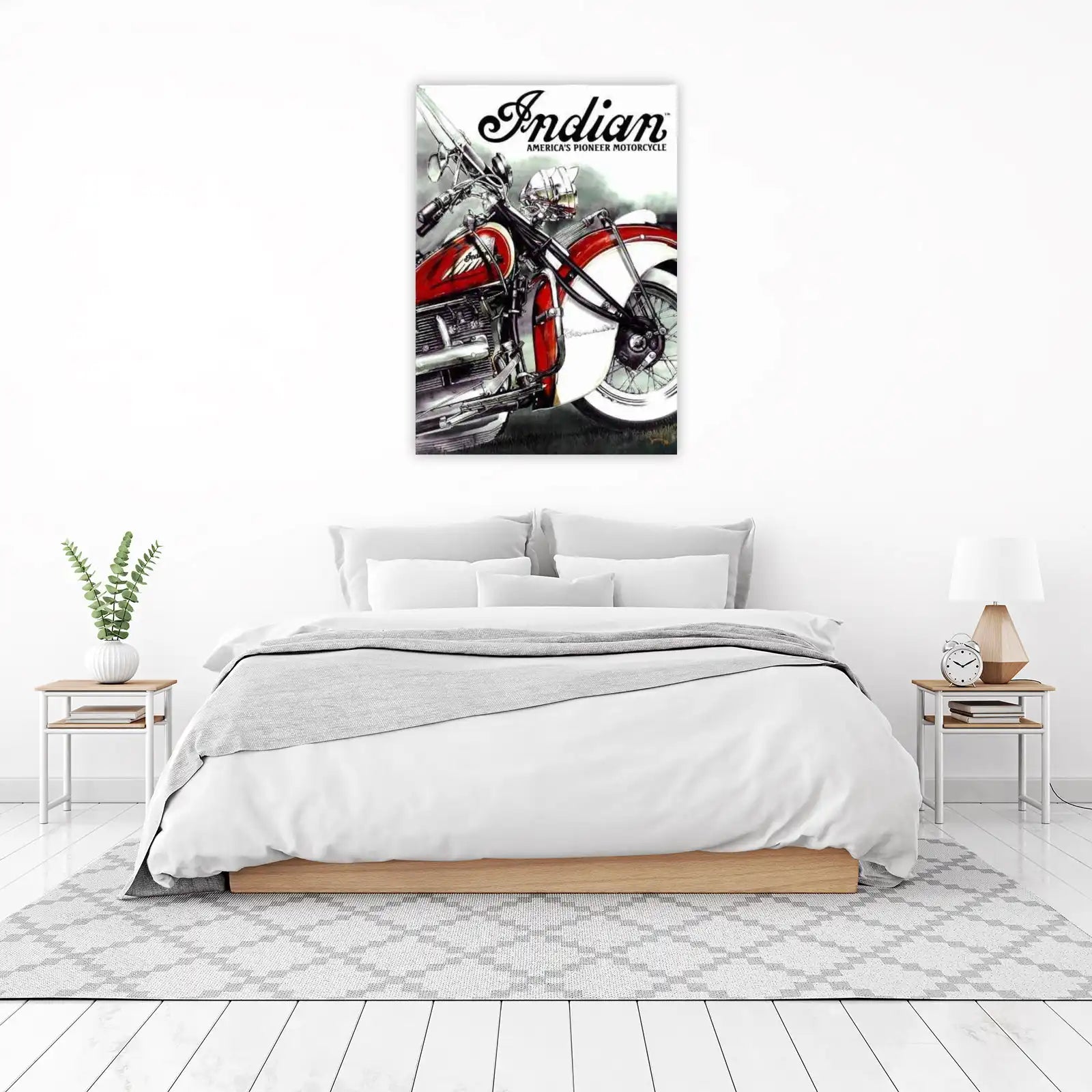 Vintage Indian Motorcycle Art Wall Art