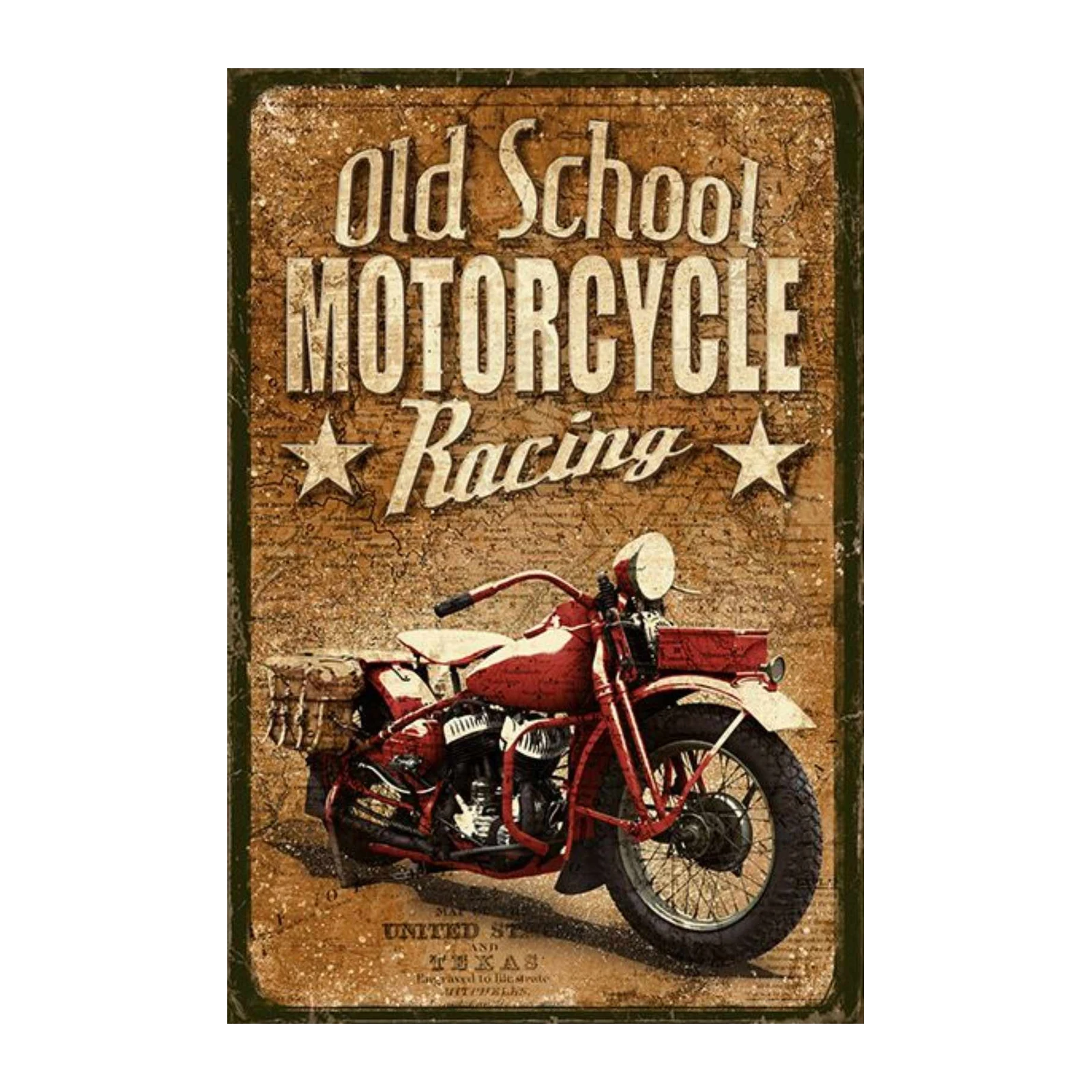 Vintage Motorcycle Racing "Old School" Wall Art