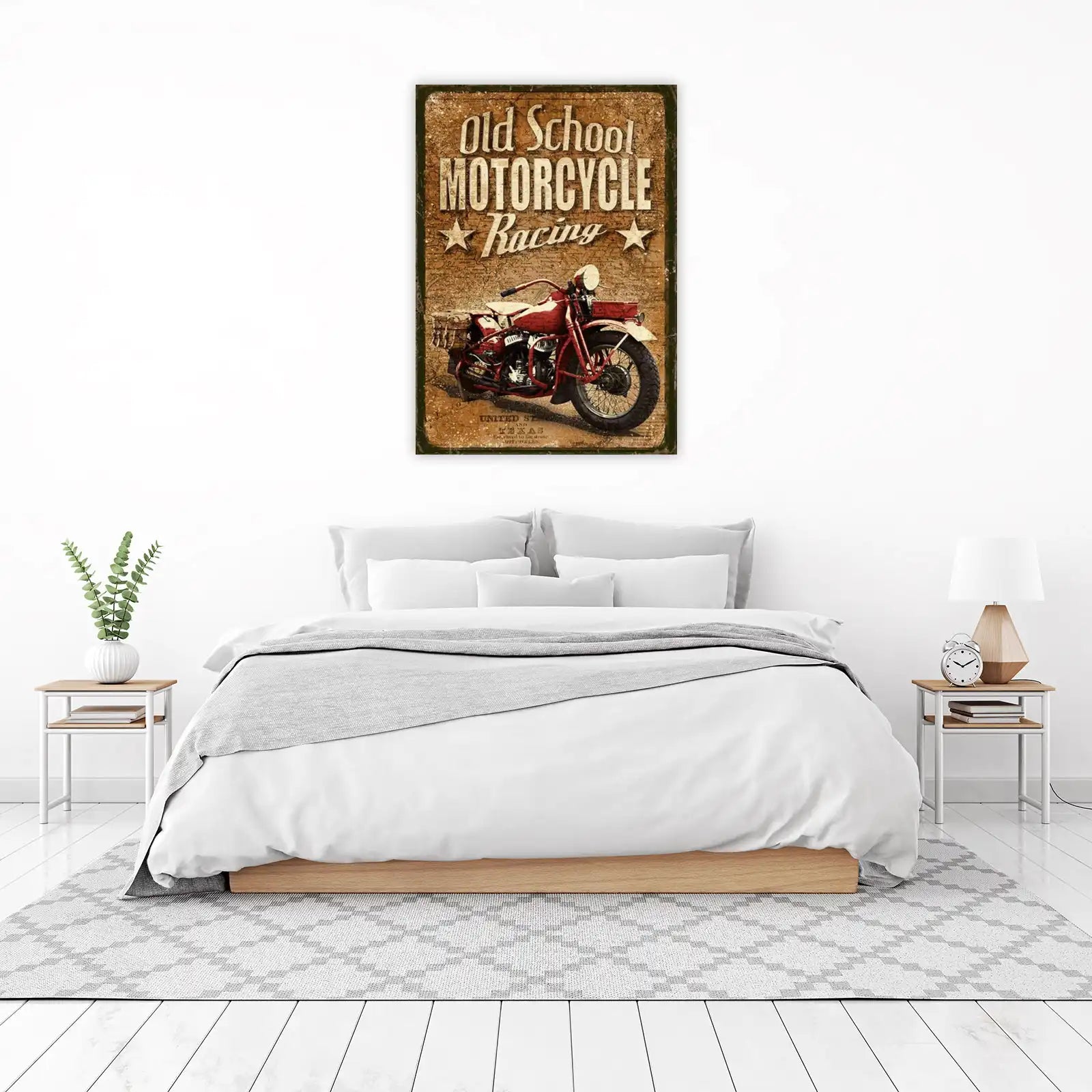 Vintage Motorcycle Racing "Old School" Wall Art