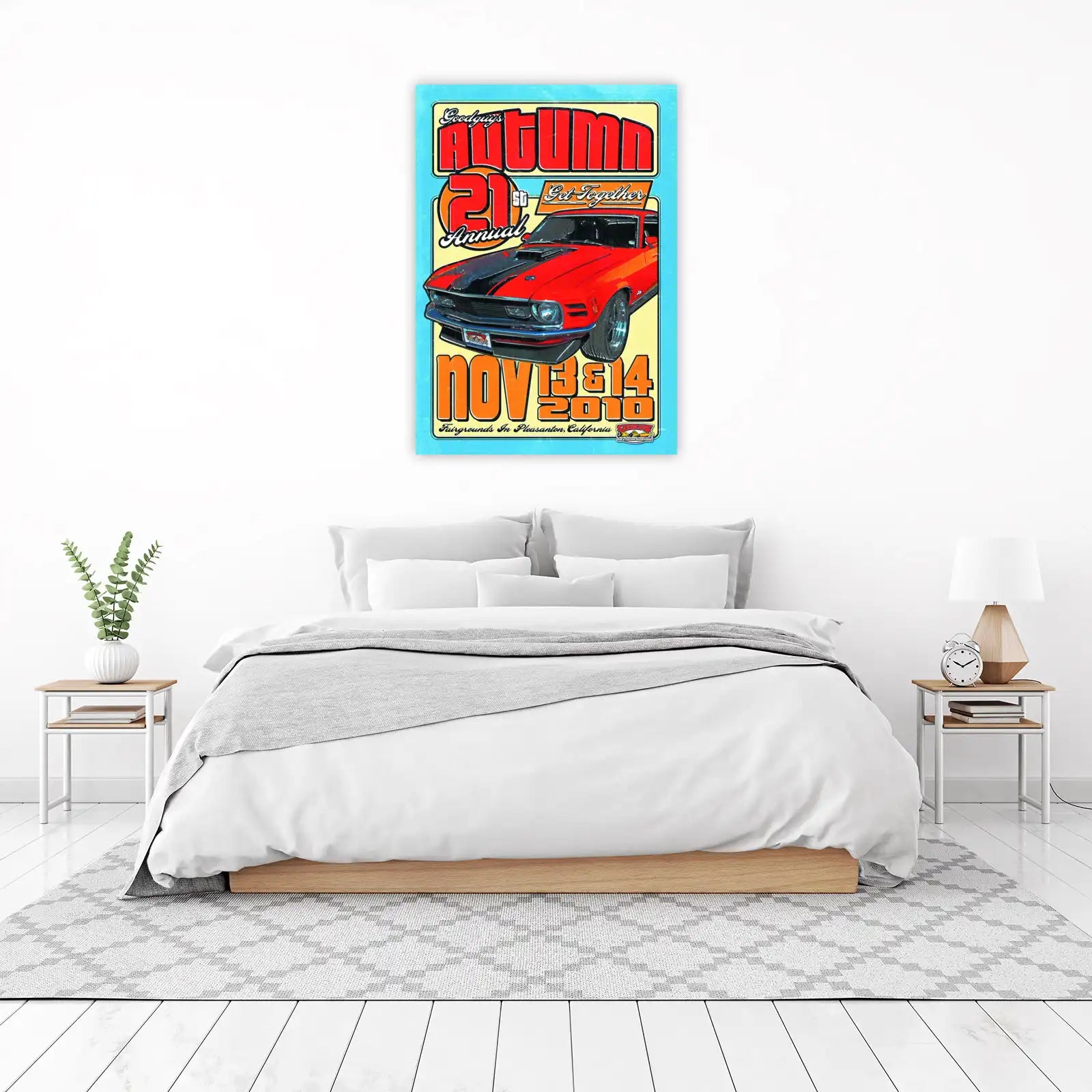 Retro Mustang Car Show Poster Wall Art