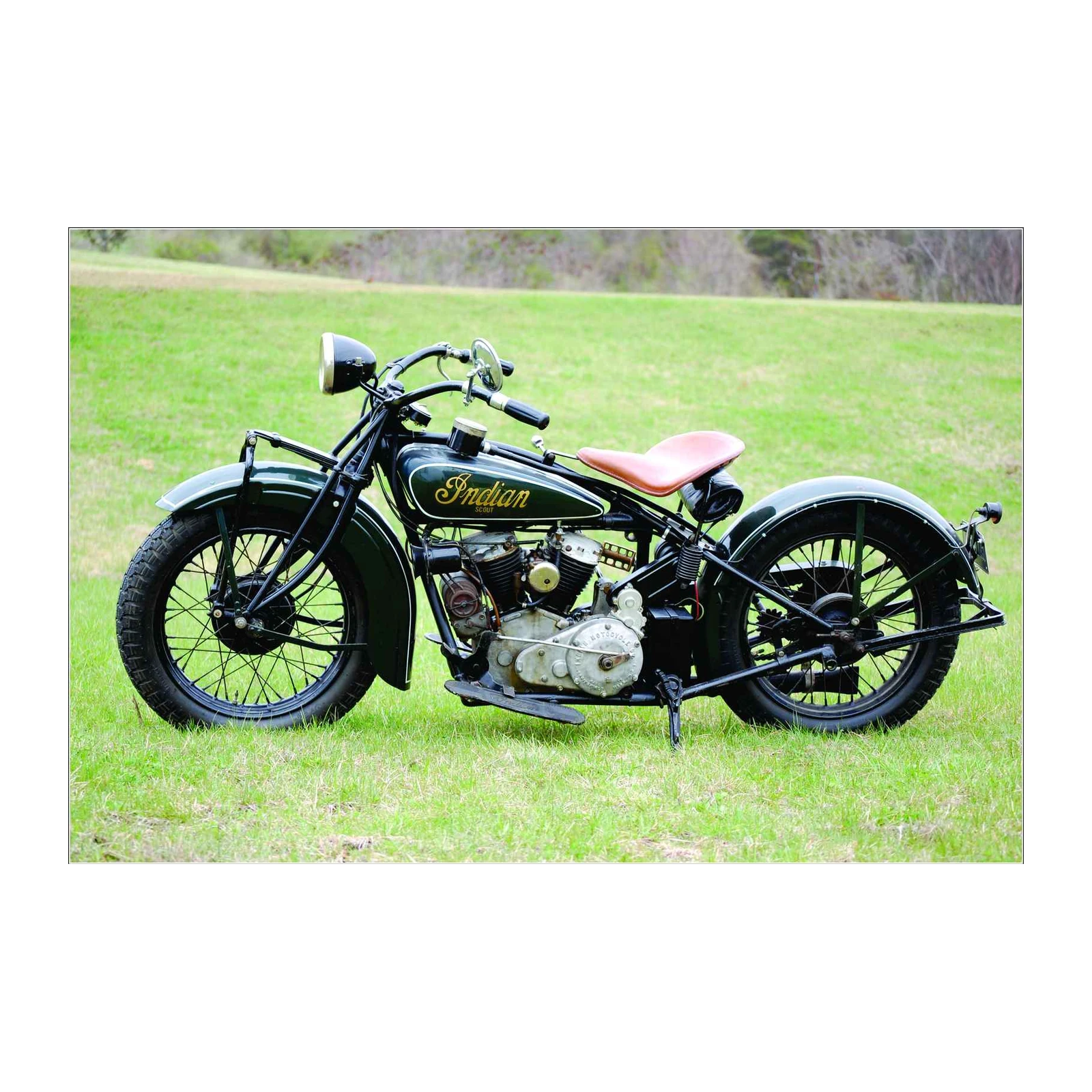 Vintage Indian Scout Motorcycle Wall Art