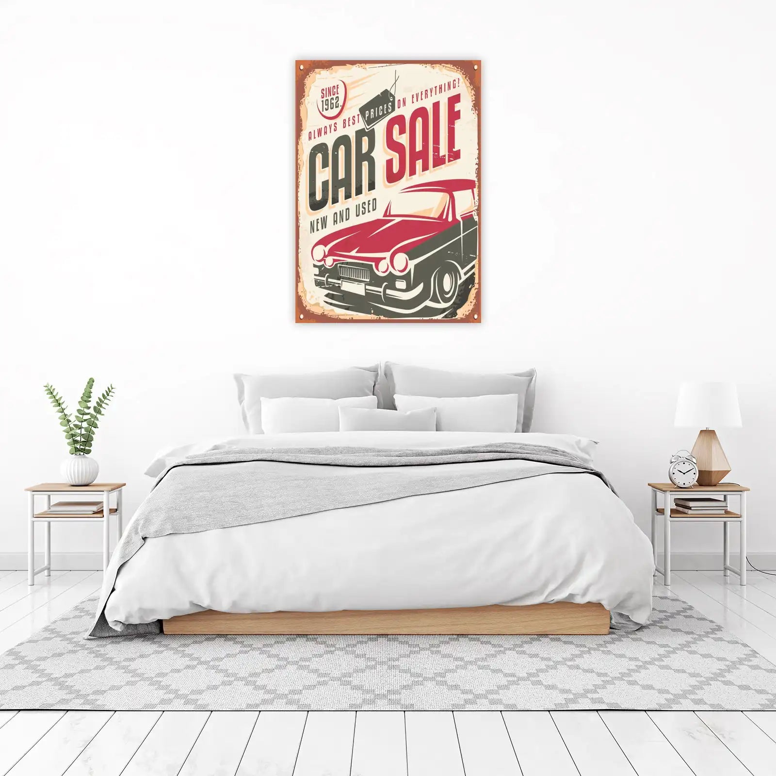 Vintage Car Sale Retro Wall Art Wall Art