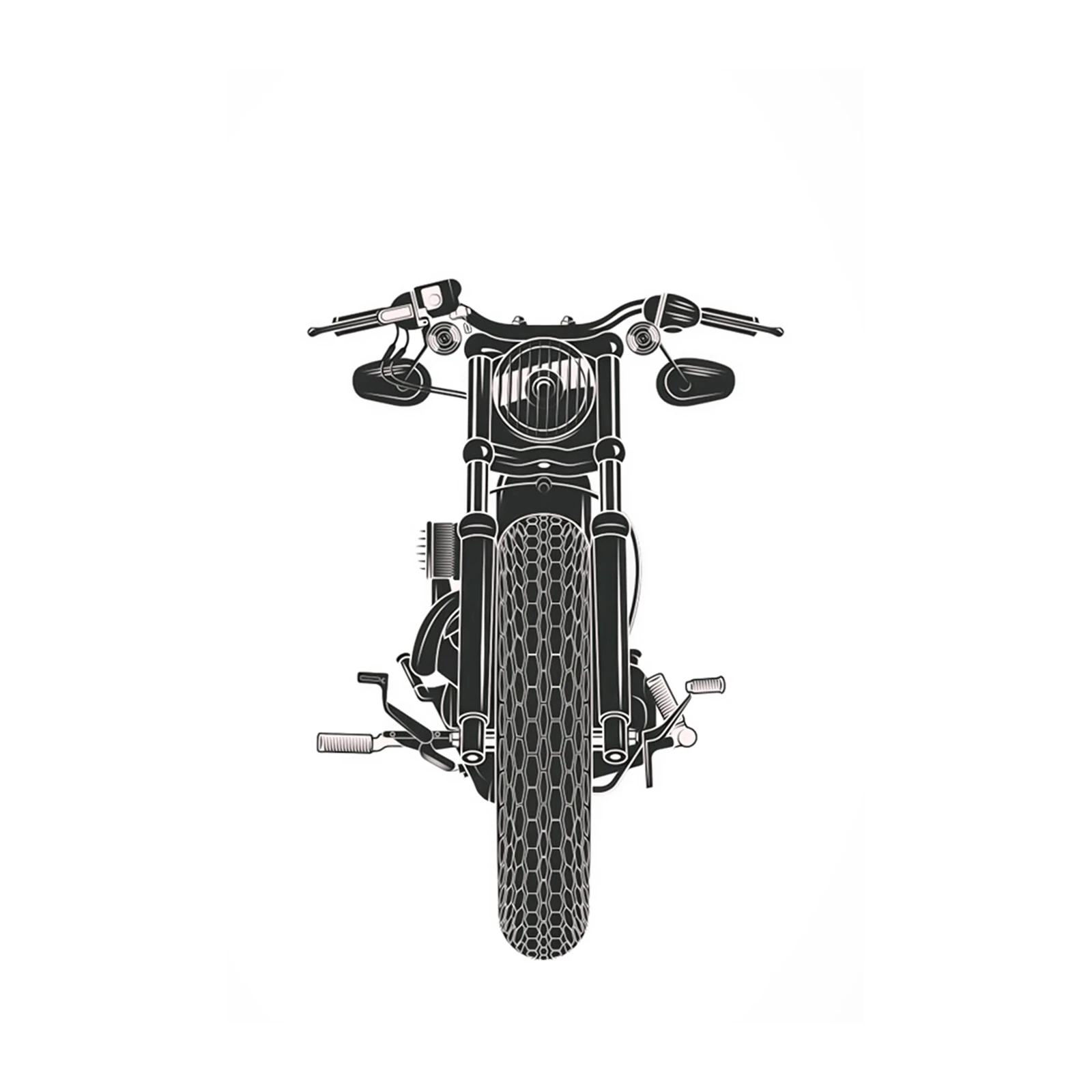 Vintage Motorcycle Front View Wall Art