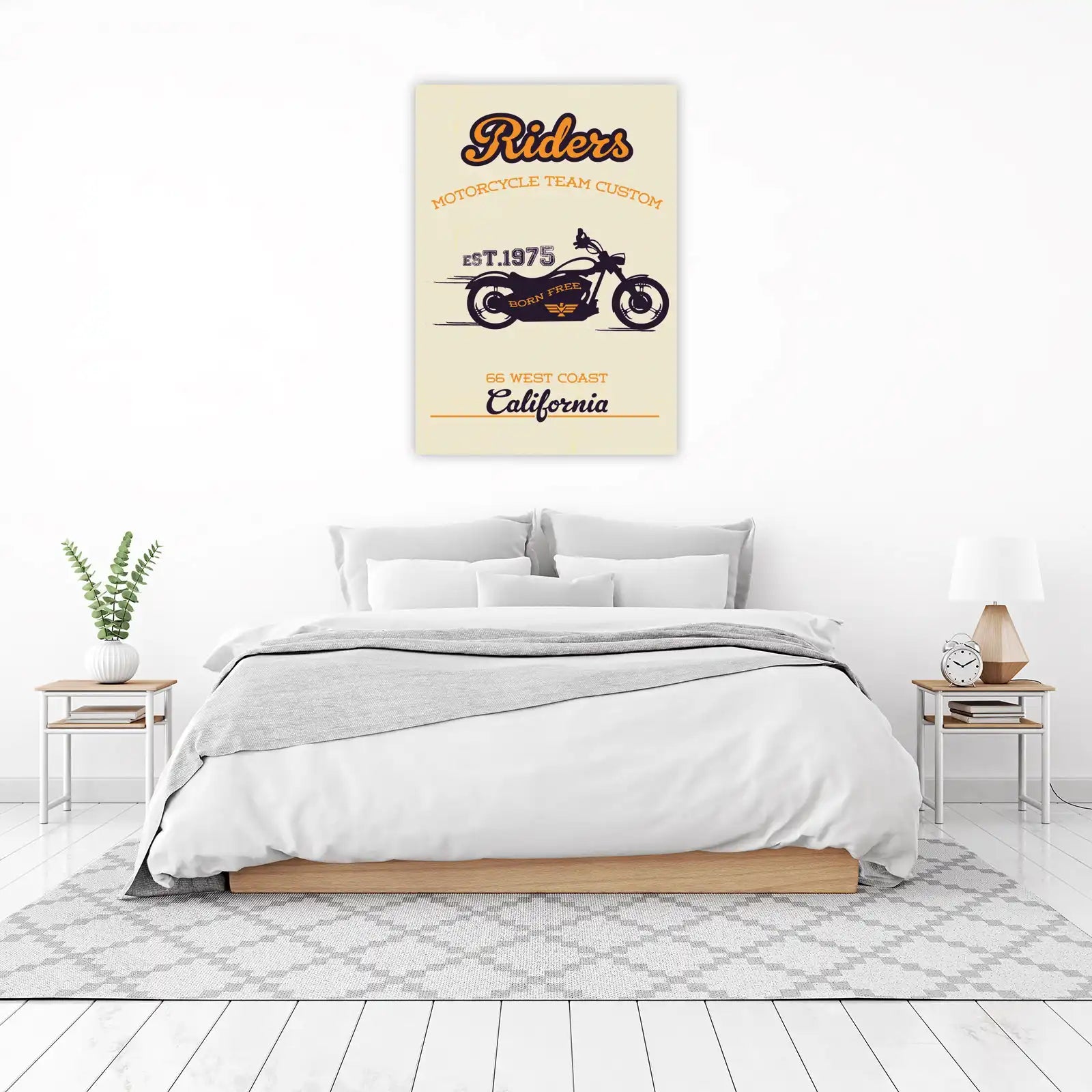 Vintage Riders Motorcycle Born Free Wall Art
