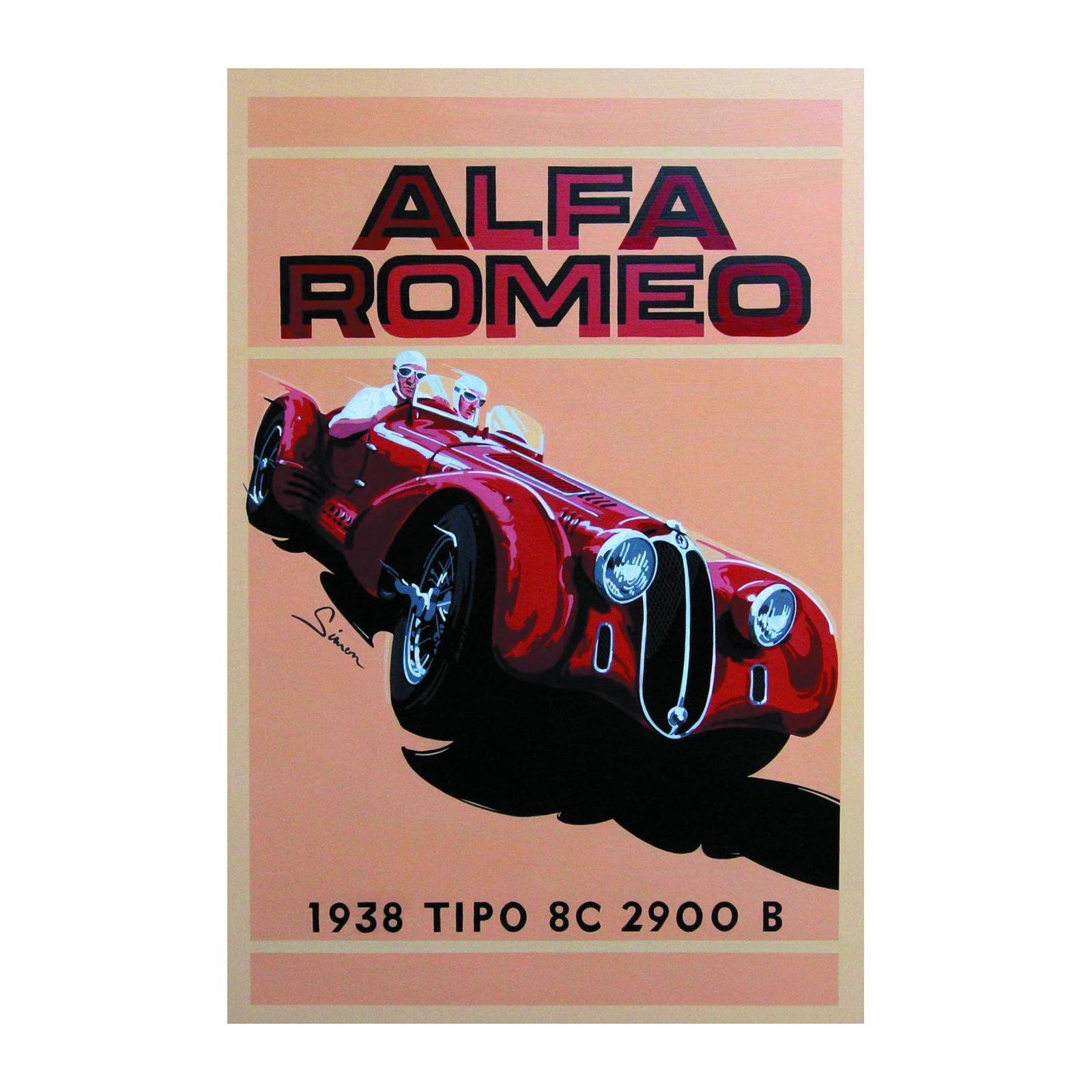 Vintage Alfa Romeo 1938 Car Wall Art