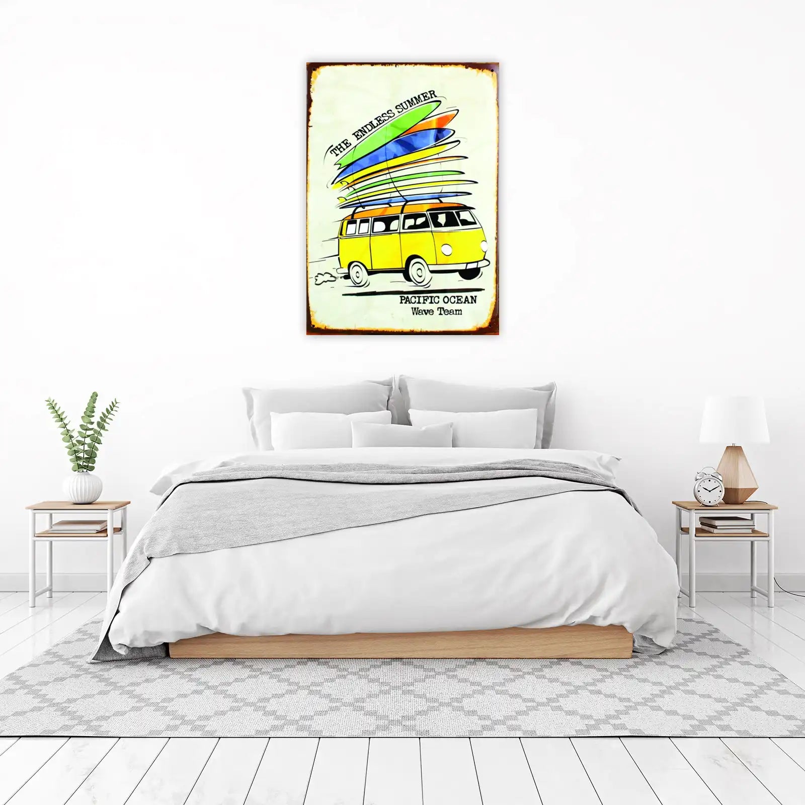 Retro Surf Van & Surfboards Wall Art