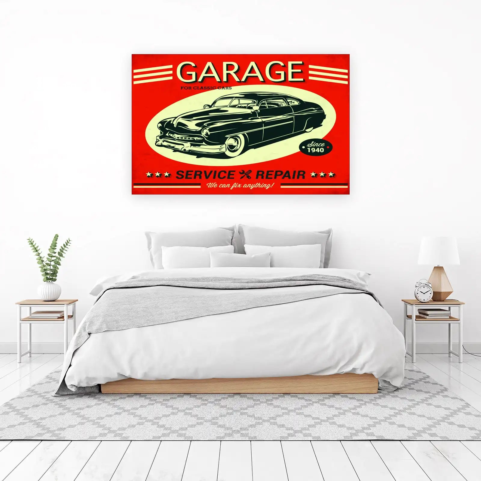 Retro Classic Car Garage Art Wall Art