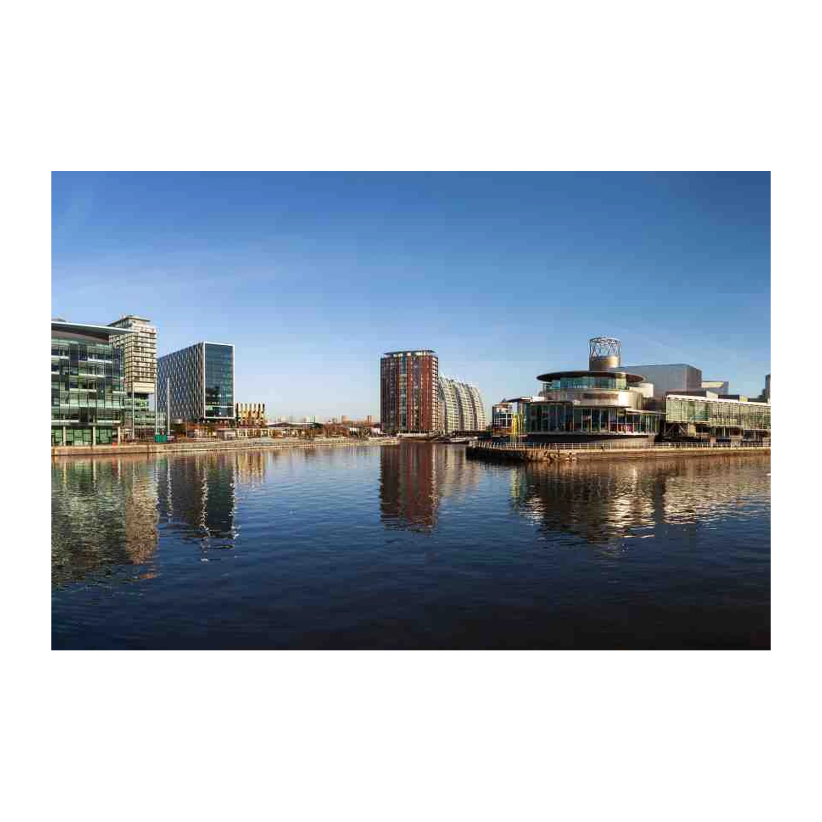 Modern Cityscape Water Reflection Wall Art