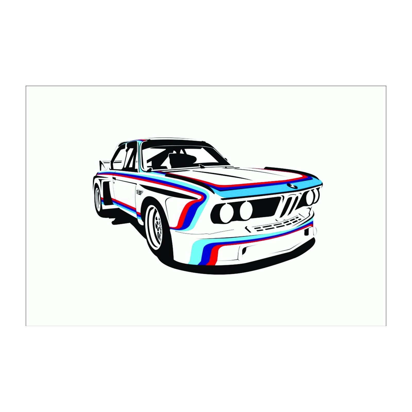 Retro BMW Racing Car Art Wall Art