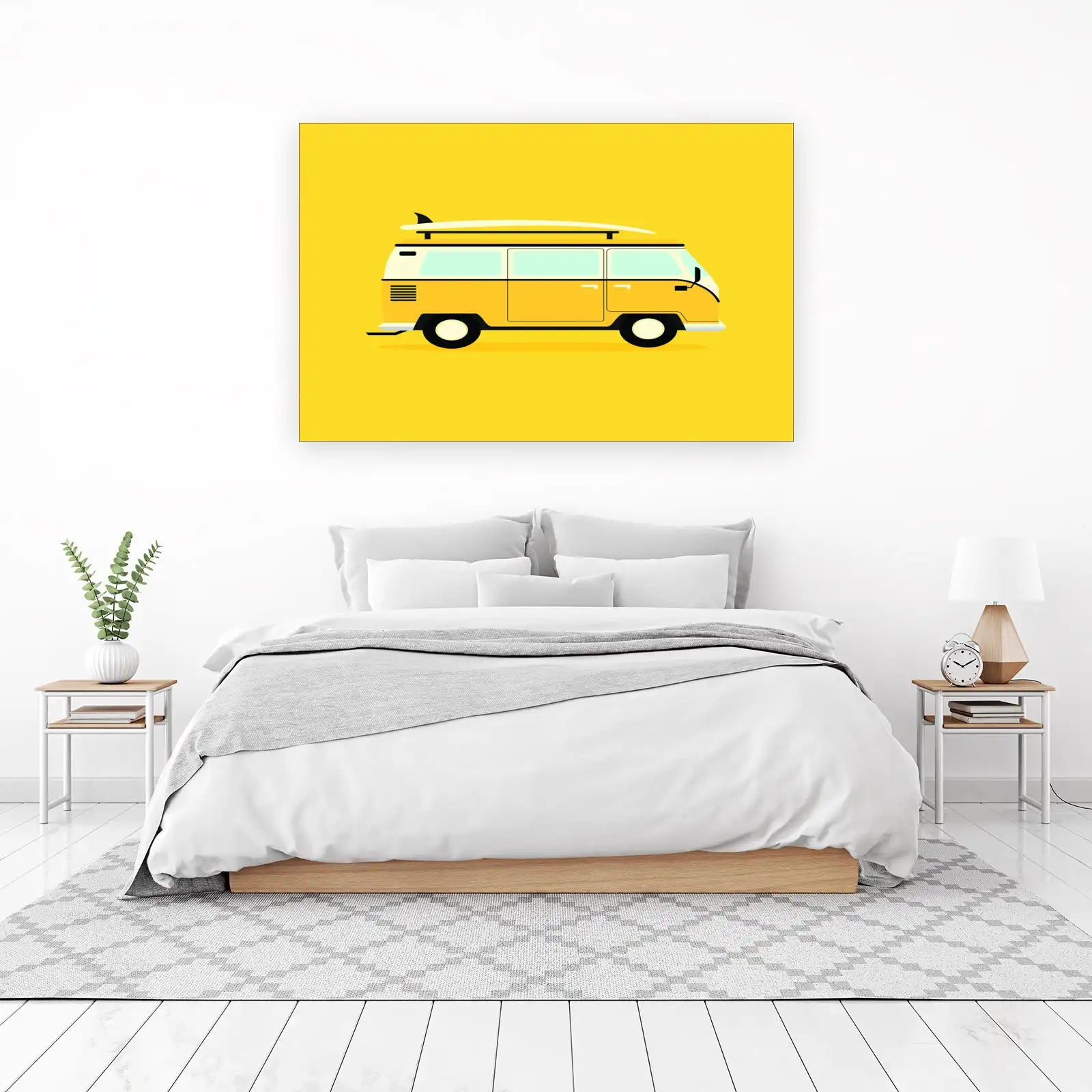 Retro Surf Van Yellow Wall Art