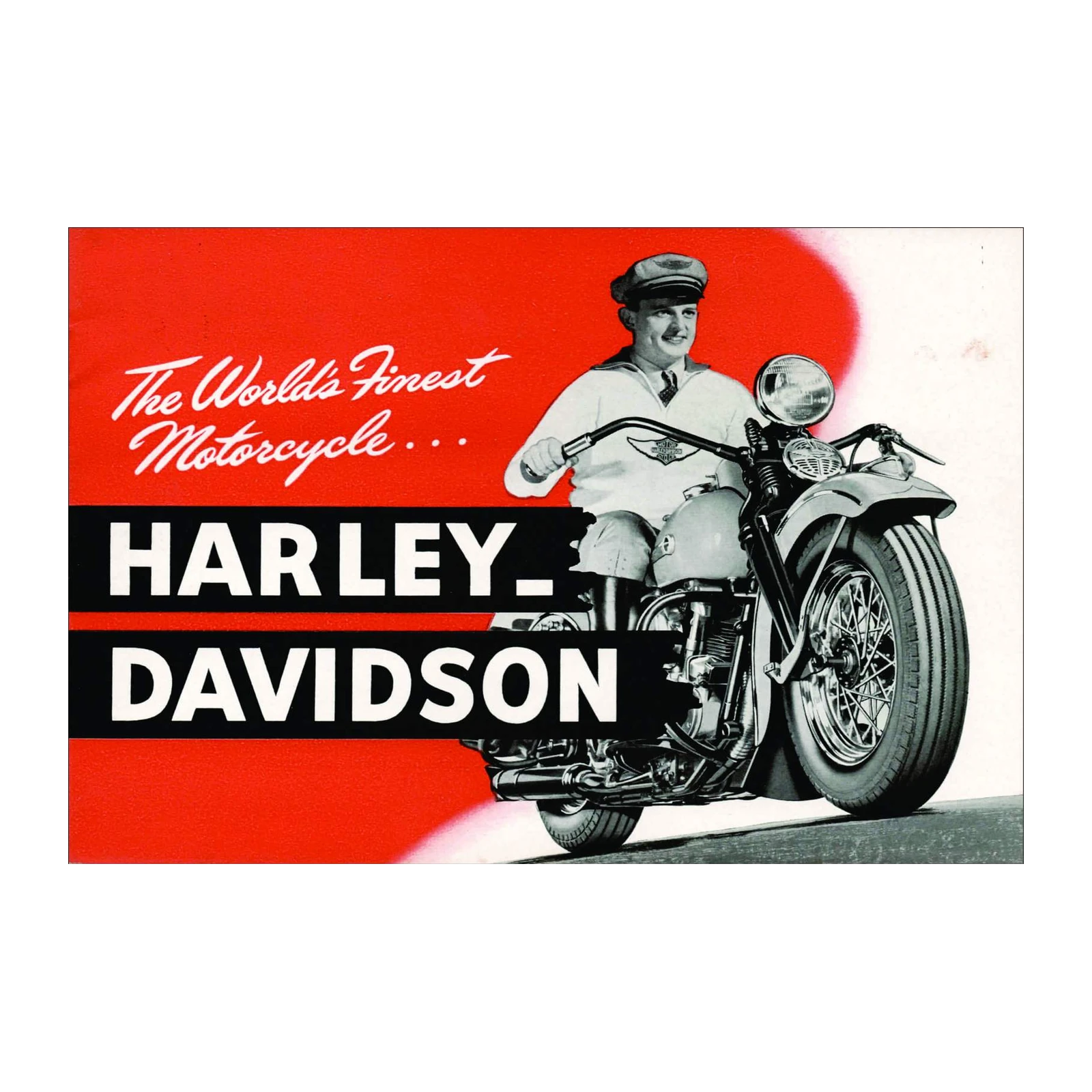 Vintage Harley Davidson Motorcycle Art Wall Art