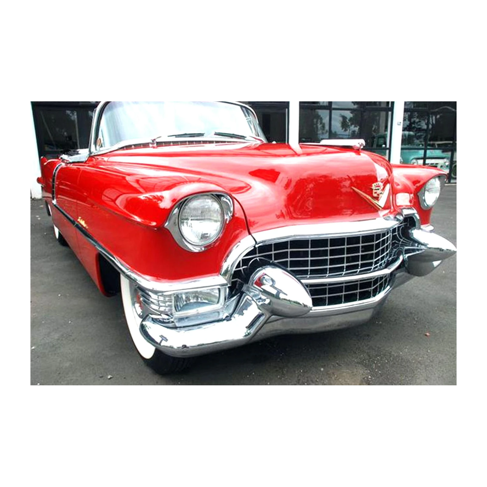Vintage Red Cadillac Convertible Wall Art