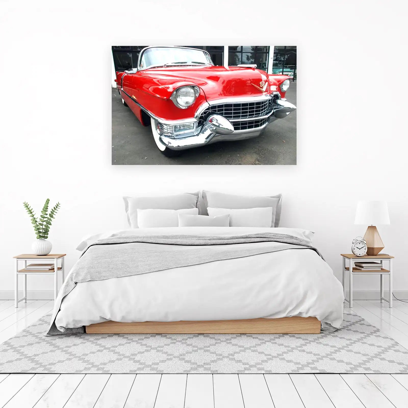 Vintage Red Cadillac Convertible Wall Art