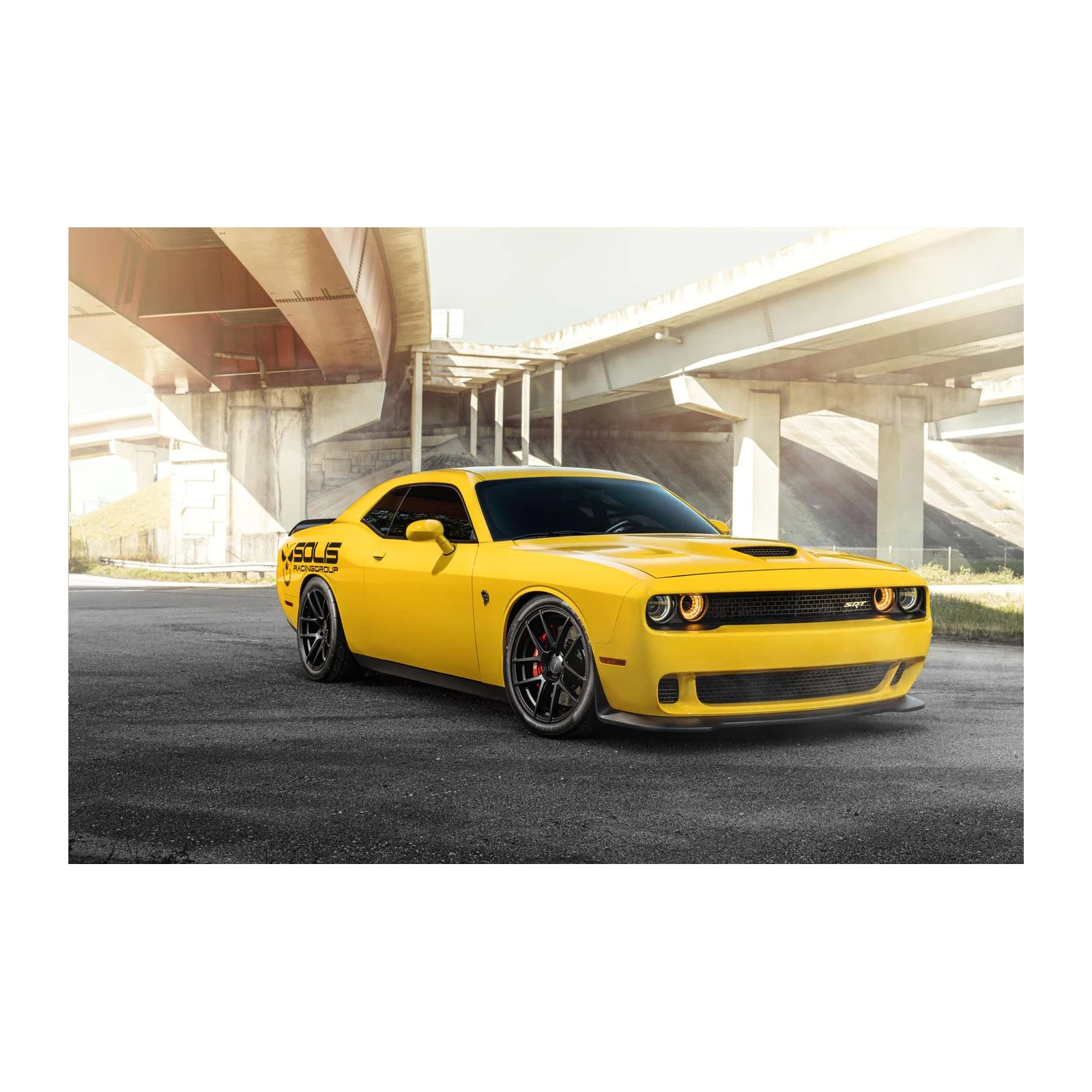 Vibrant Yellow Dodge Challenger SRT Hellcat Wall Art