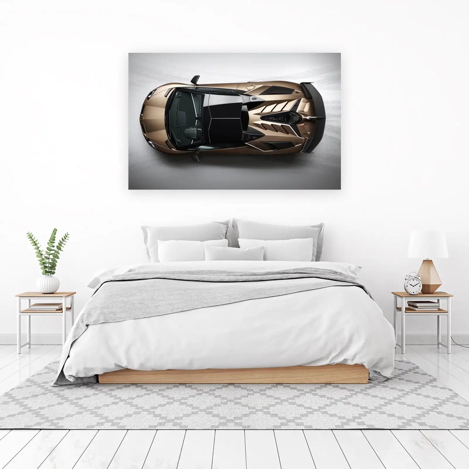 Luxury Gold Supercar Top View Wall Art