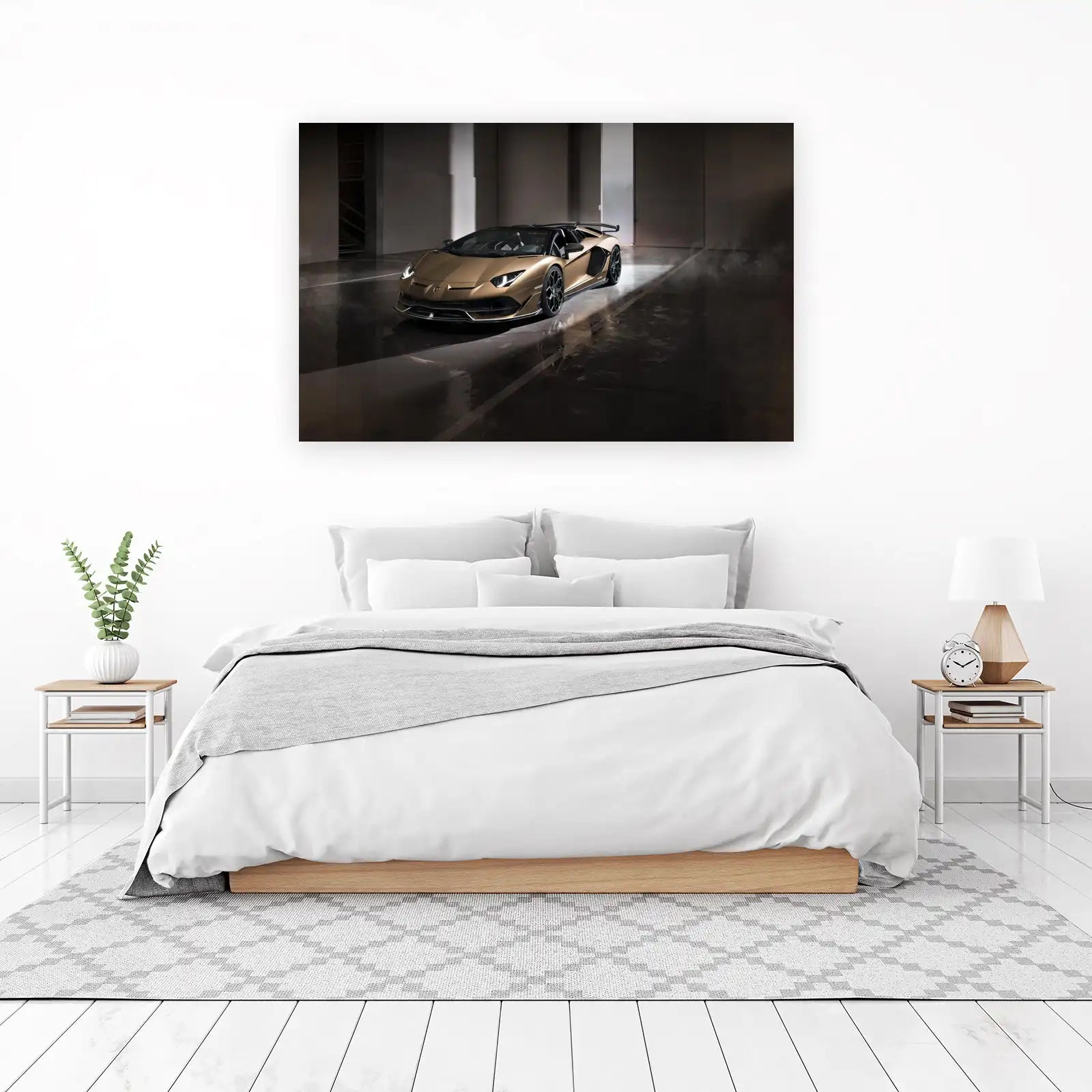 Luxury Gold Lamborghini Aventador Wall Art