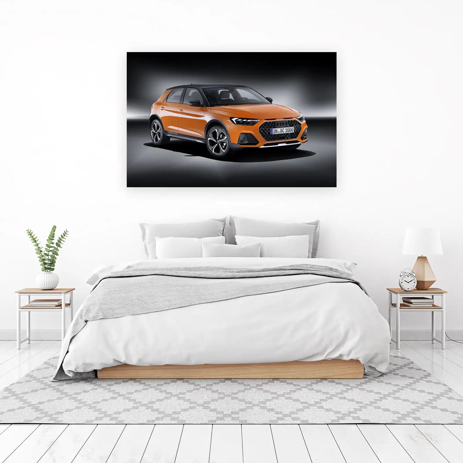 Audi Orange Sporty Car Metal Wall Art Wall Art