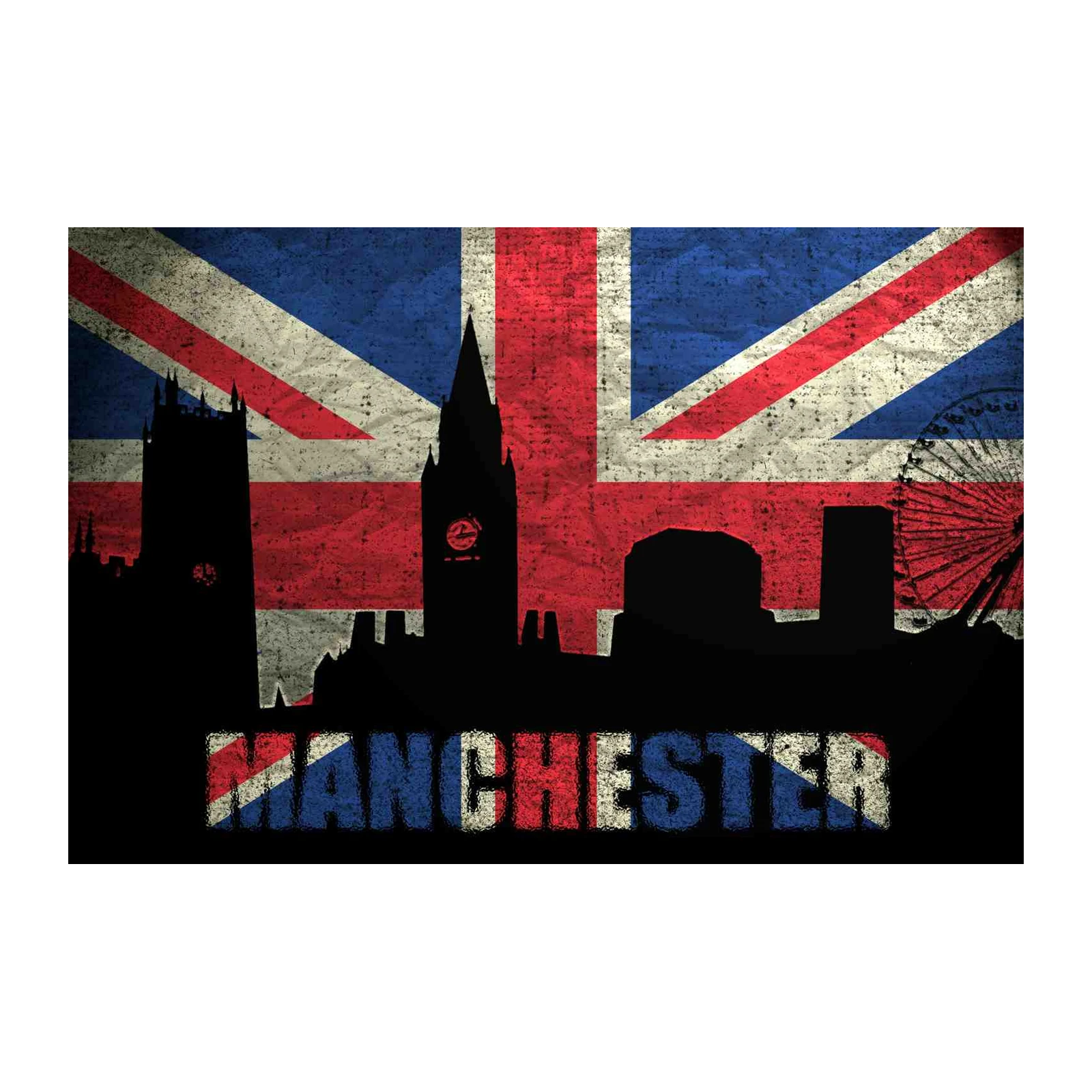 Manchester Skyline Union Jack Wall Art