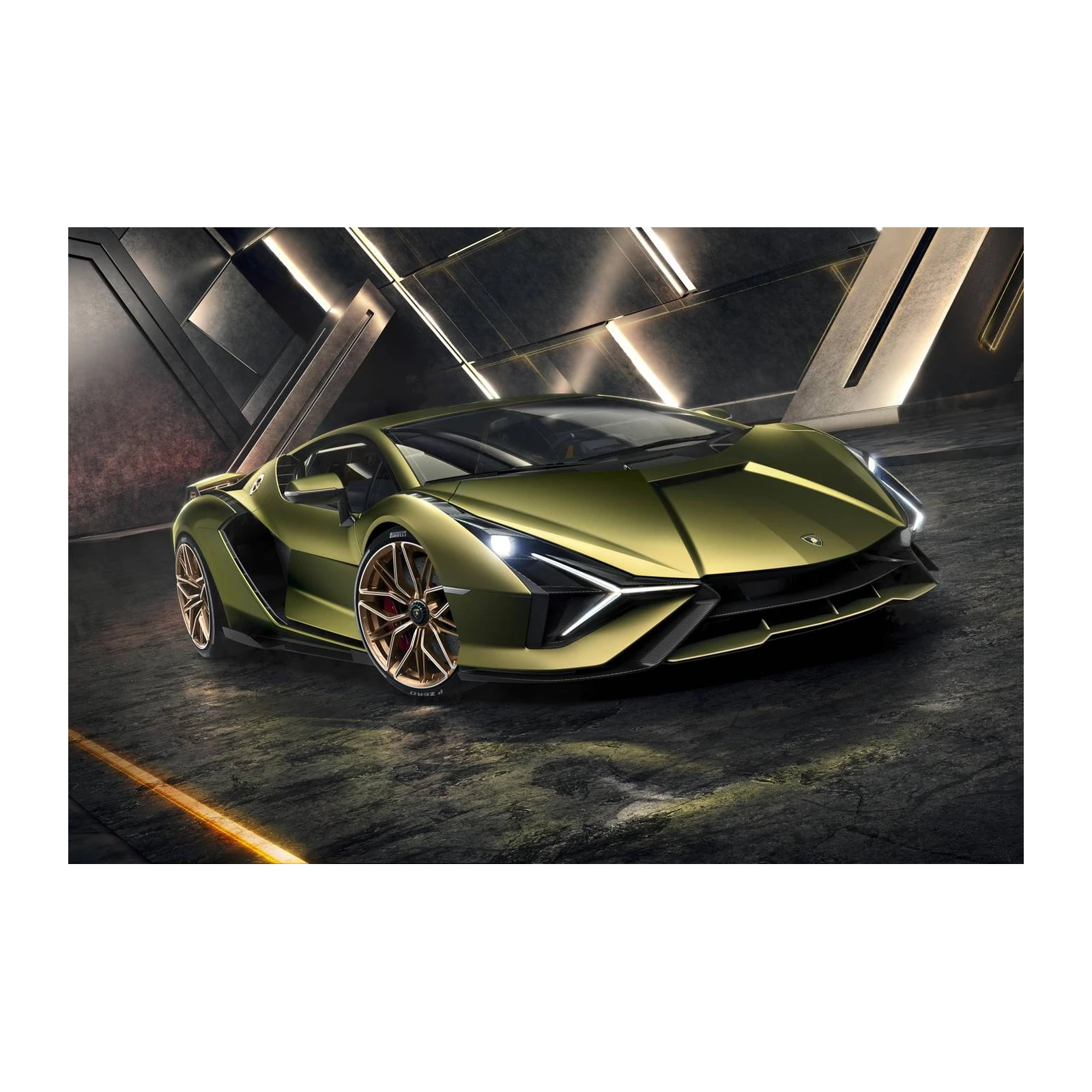 Futuristic Gold Sports Car Wall Art