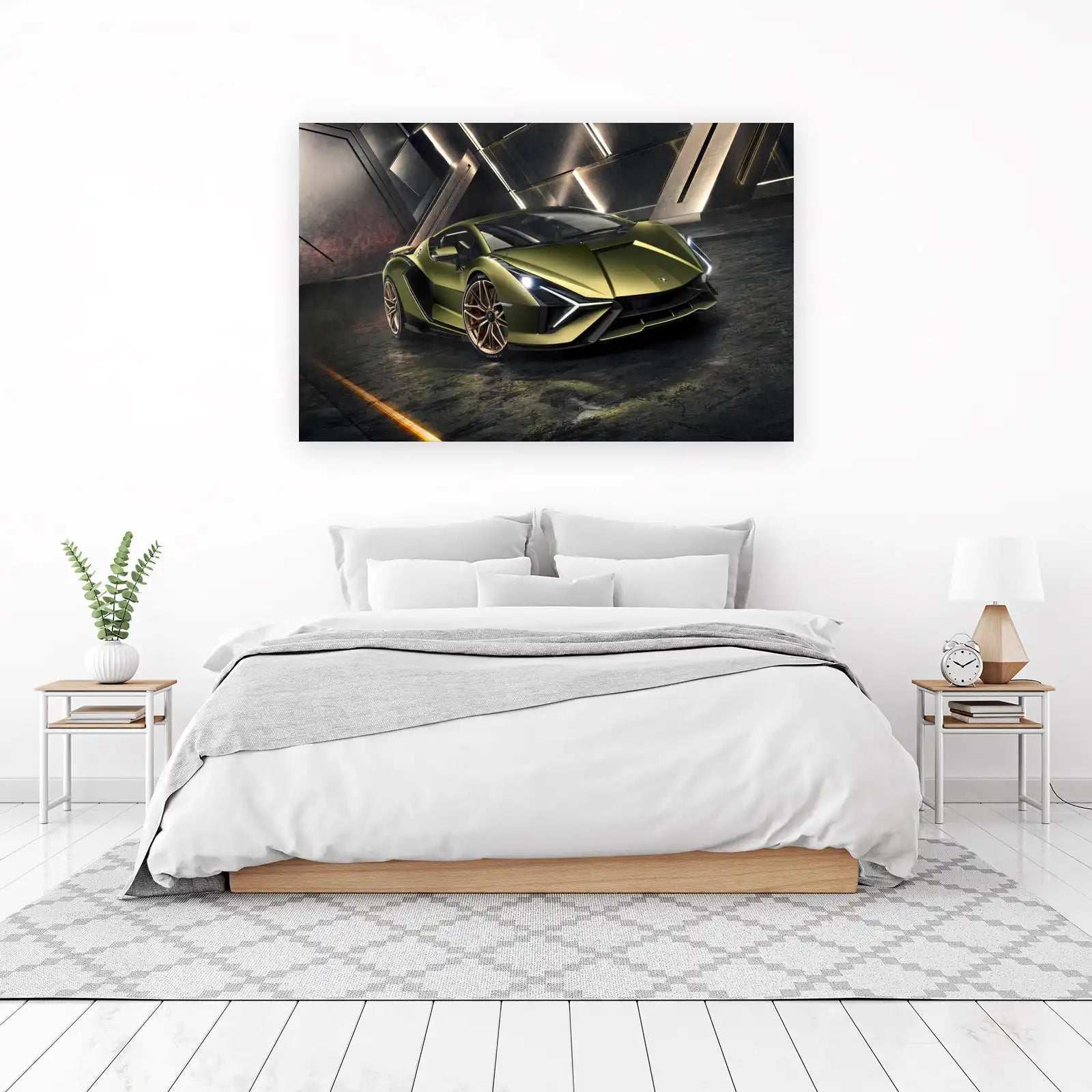 Futuristic Gold Sports Car Wall Art