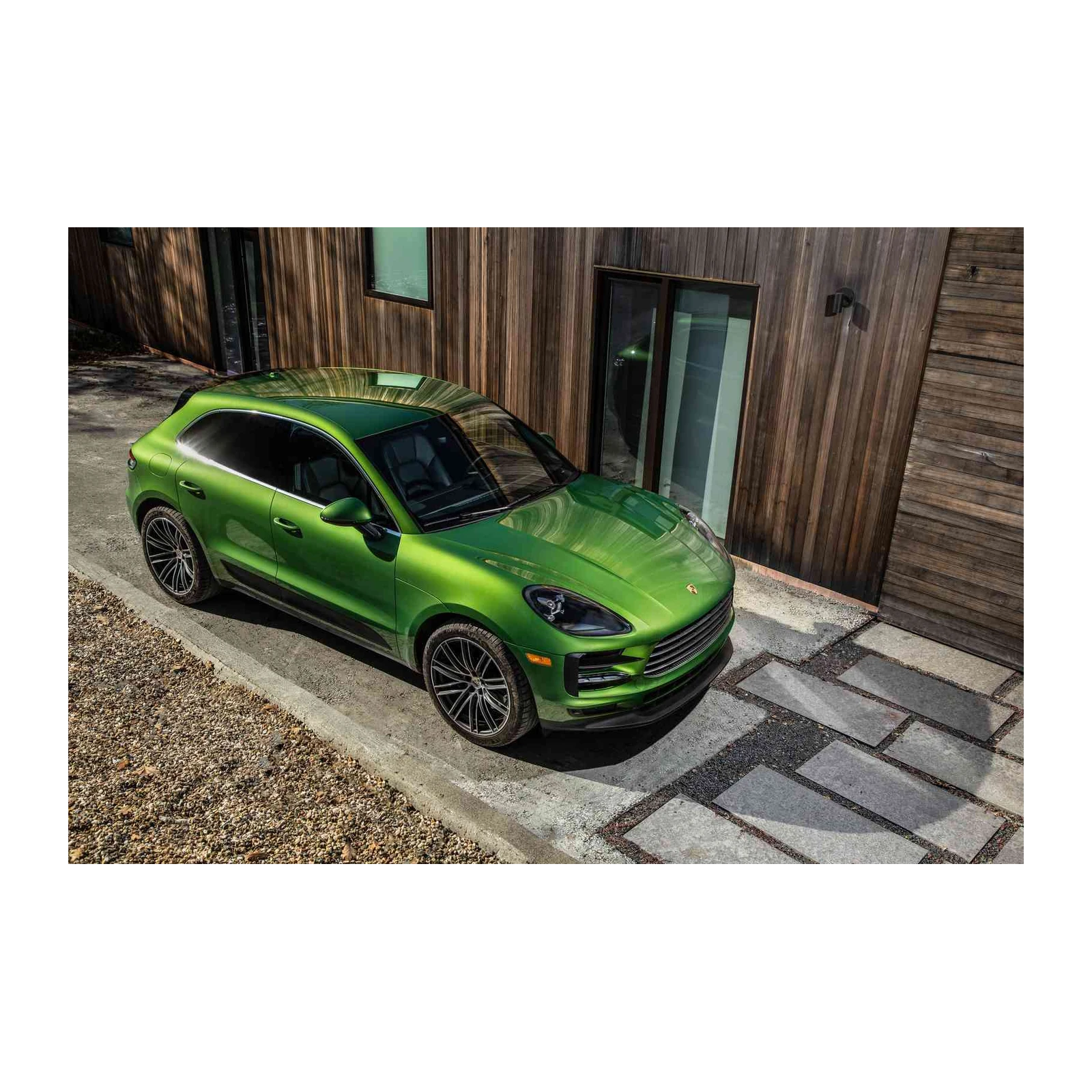 Vibrant Green Luxury SUV Porsche Wall Art