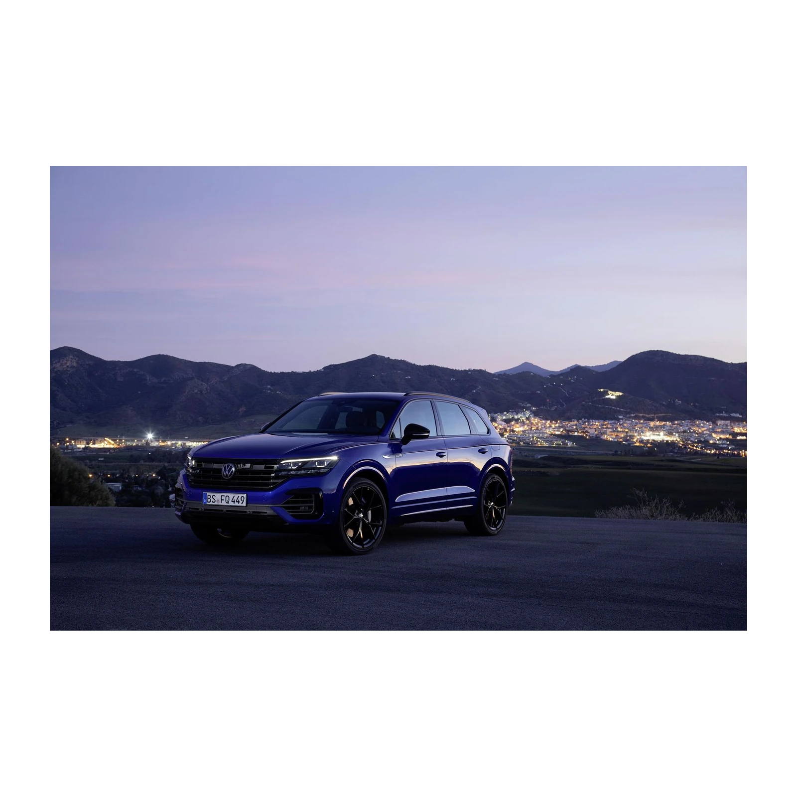 Luxury Blue SUV at Dusk Wall Art