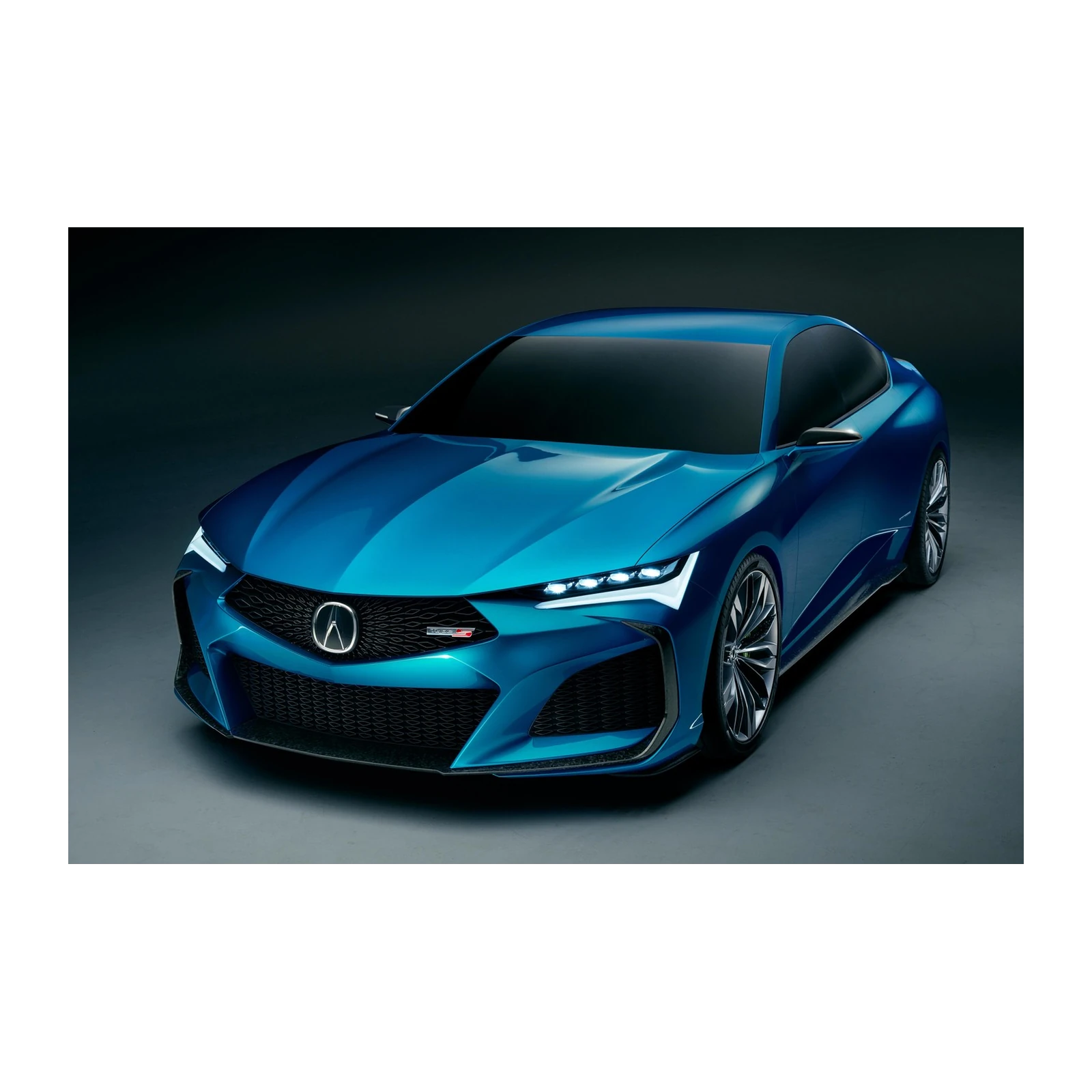 Bold Blue Sports Car Concept Wall Art