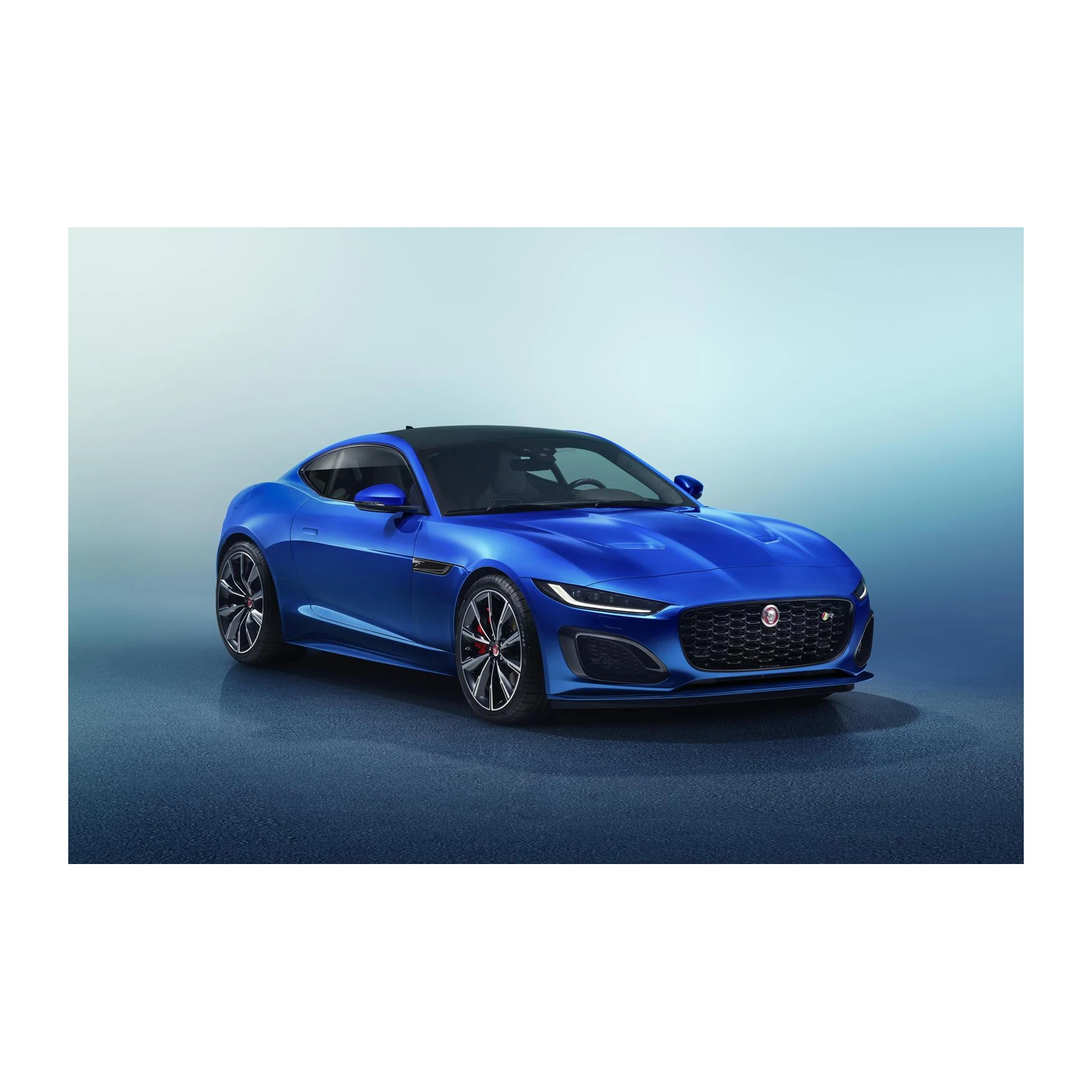 Striking Blue Jaguar Sports Car Wall Art