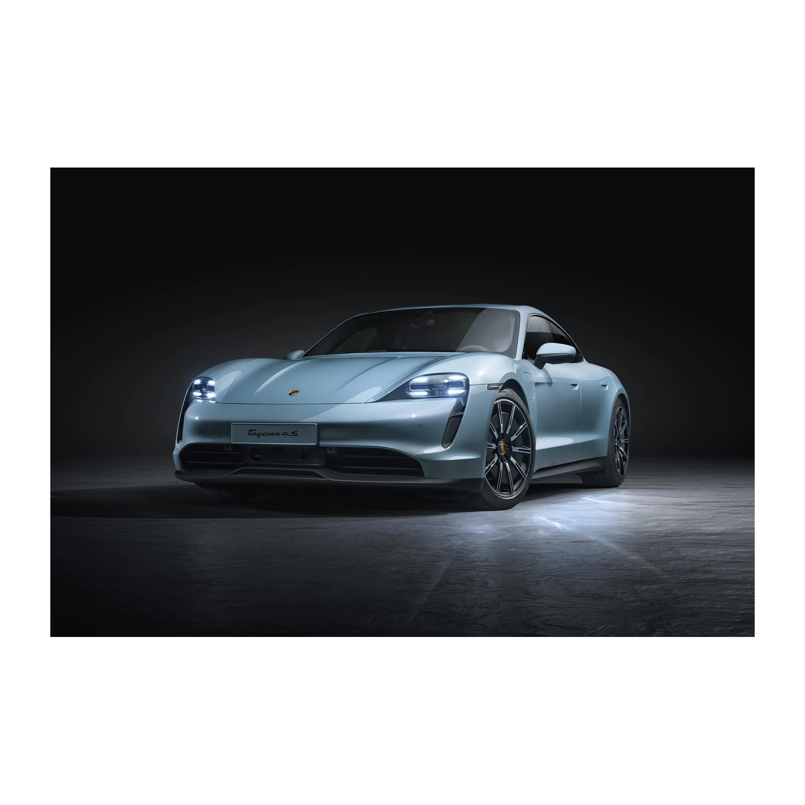 Sleek Blue Porsche Taycan 4S Wall Art