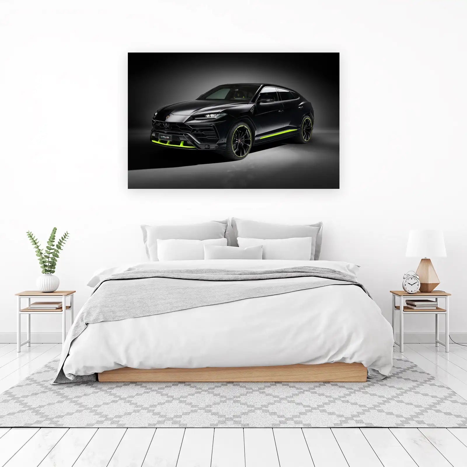 Black Lamborghini Urus Neon Accent Wall Art