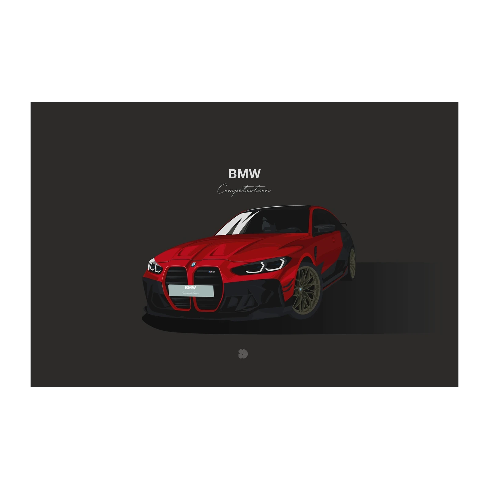 Red BMW M4 Competition Car Art Wall Art