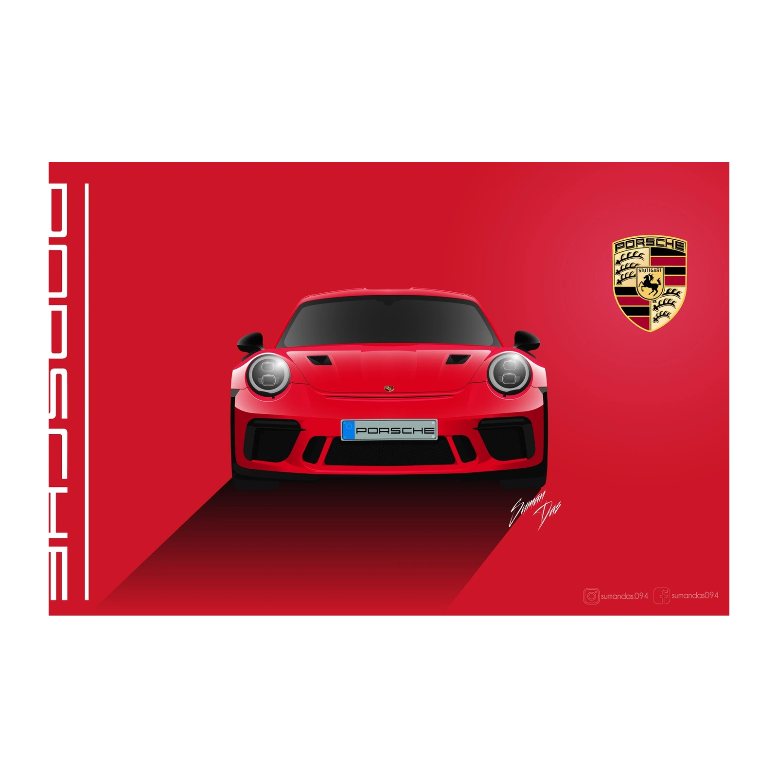 Iconic Red Porsche 911 GT3 Wall Art